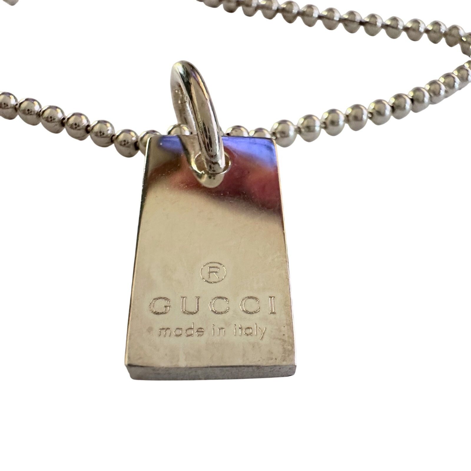 Gucci Gucci Silver Bar Logo Ball Chain Bracelet Size ONE SIZE - 2 Thumbnail