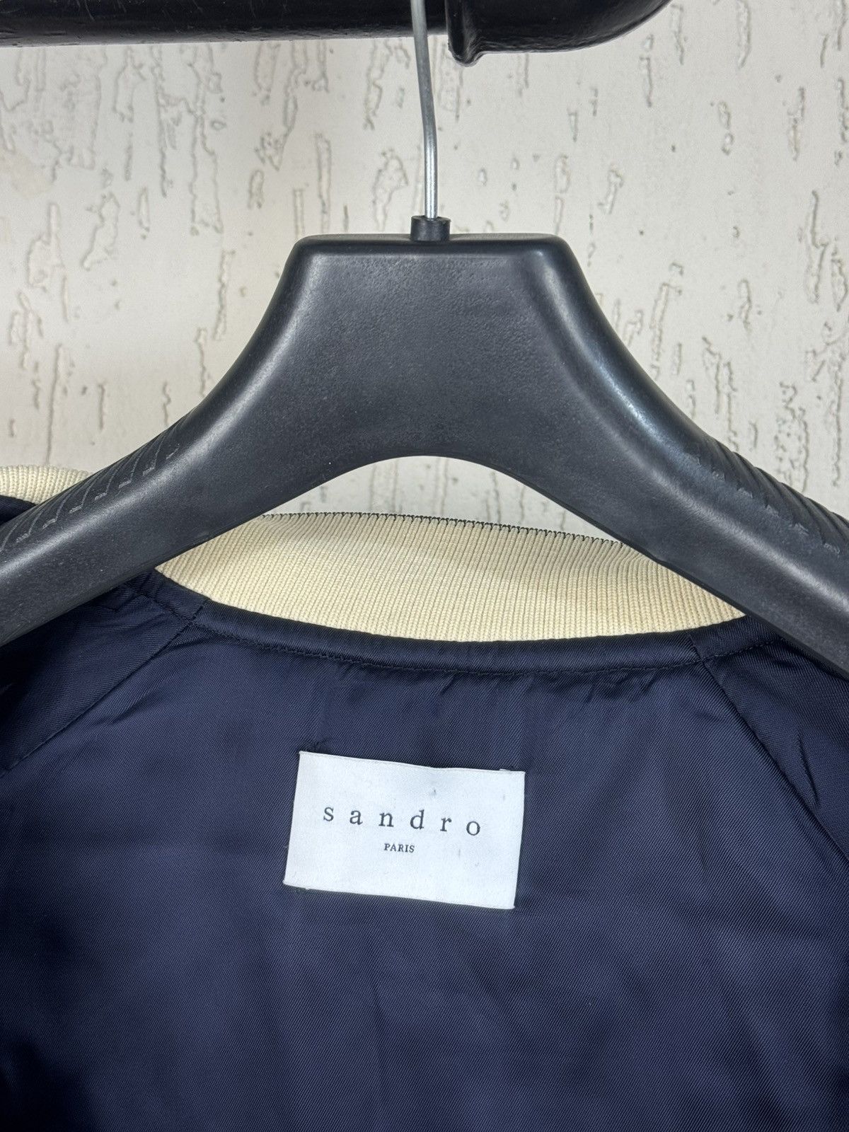 Designer × Sandro Sandro Floral Embroidery Stripped Trim Bomber Jacket Size S / US 4 / IT 40 - 5 Thumbnail