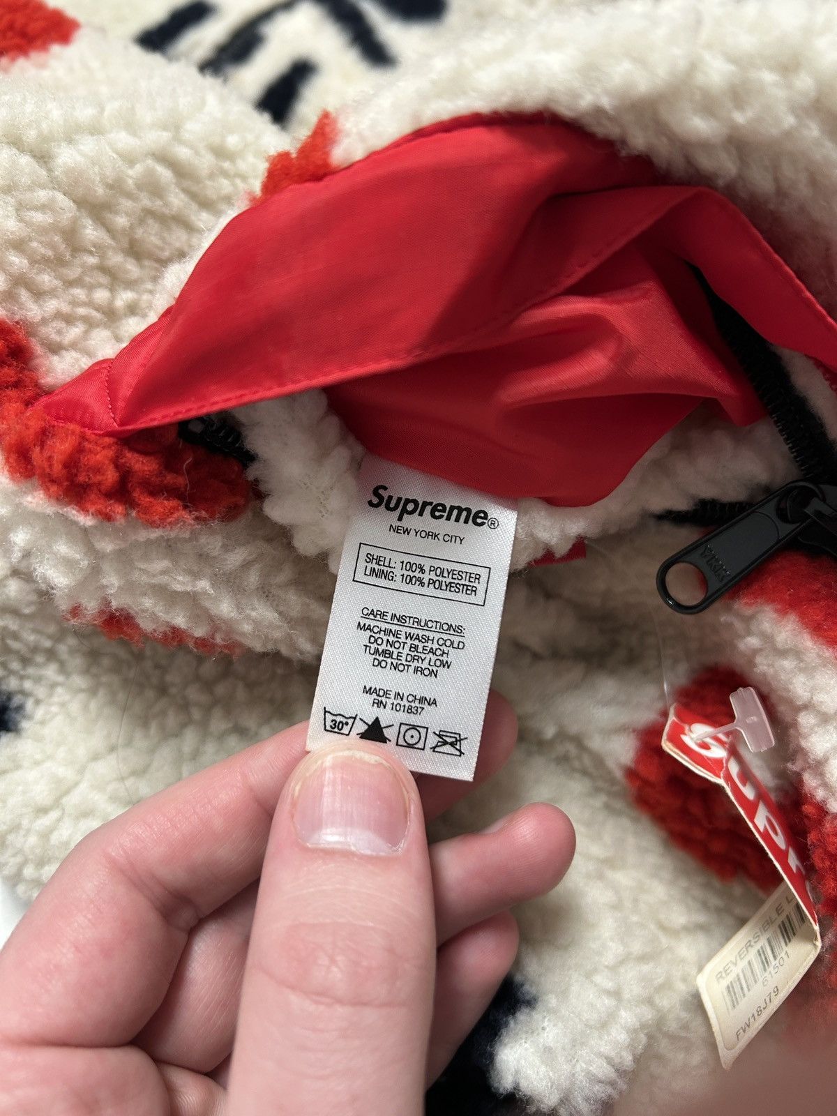 Supreme FW2018 Reversible Logo Fleece Jacket Size US M / EU 48-50 / 2 - 14 Thumbnail