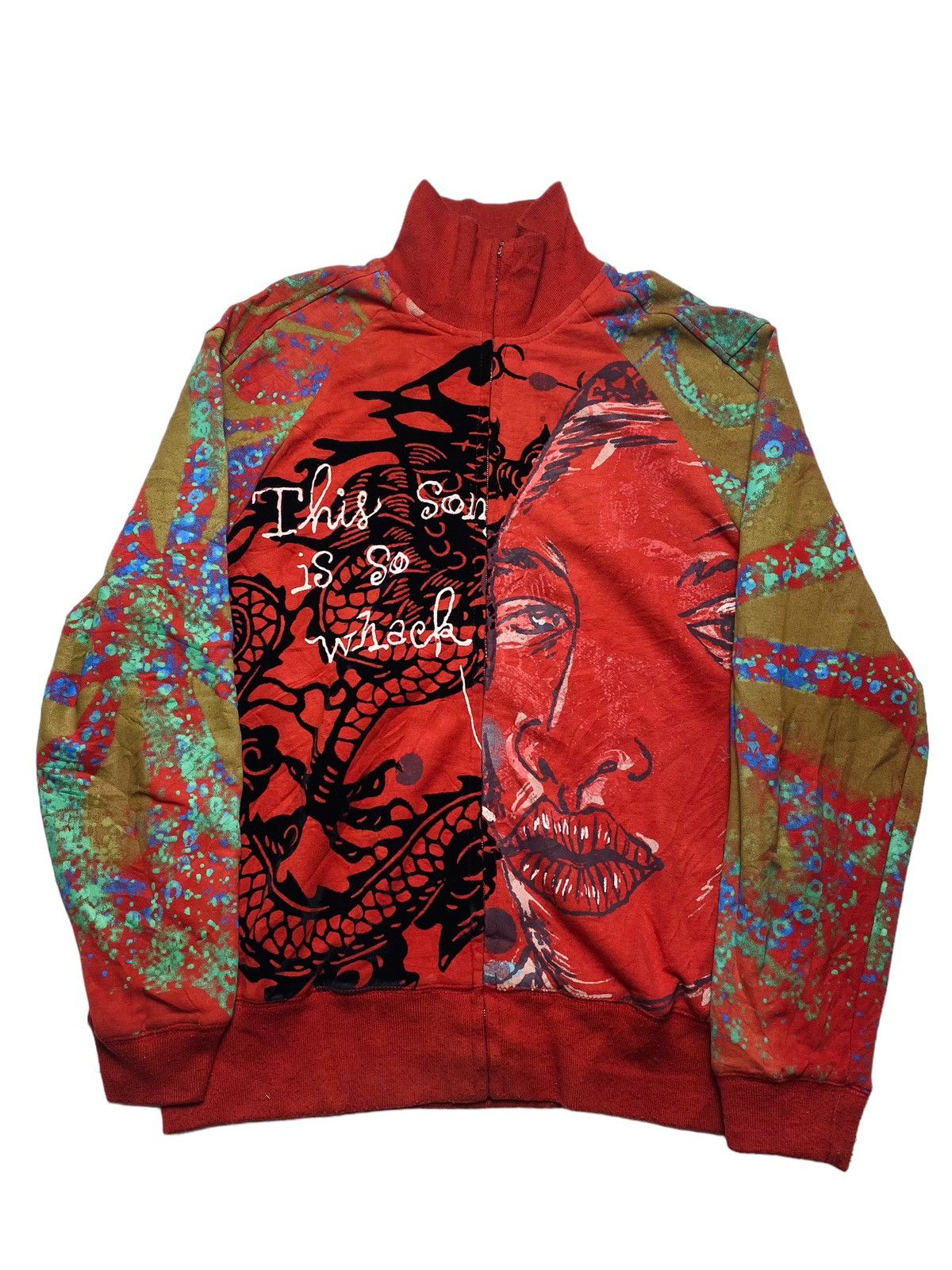 Custo Barcelona 2000s Custo Barcelona - Printed Face Track Top Size US L / EU 52-54 / 3 - 2 Thumbnail
