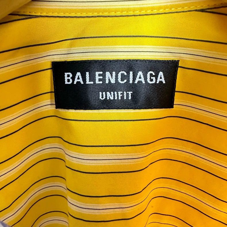 Balenciaga Balenciaga SS21 Asymmetric Stripe Contrast Panel Shirt 2502 Size US S / EU 44-46 / 1 - 4 Thumbnail