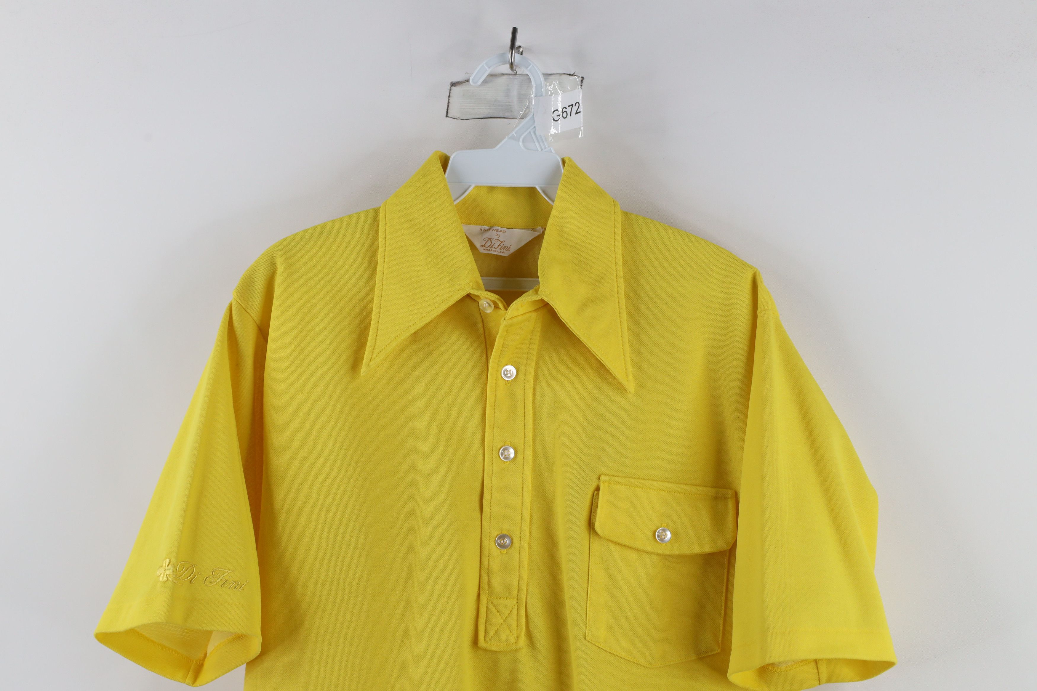 Vintage Vintage 60s 70s Streetwear Collared Pocket Polo Yellow USA Size US L / EU 52-54 / 3 - 2 Thumbnail