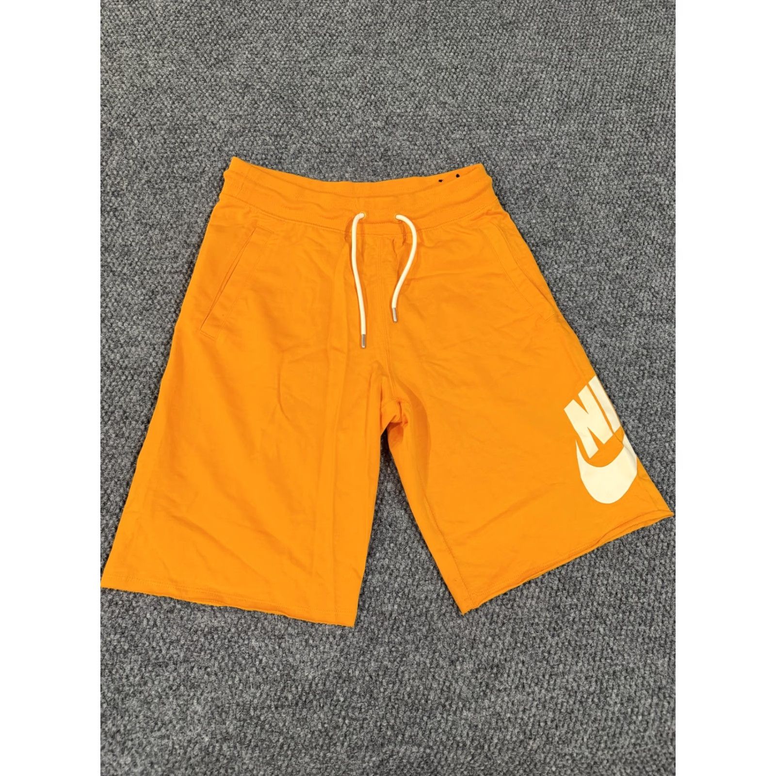 Nike Nike Shorts Mens Small Orange Sweat Elastic Waist Drawstring Logo Pockets Lightweight Breathable 100% Cotton Size US 29 - 2 Thumbnail
