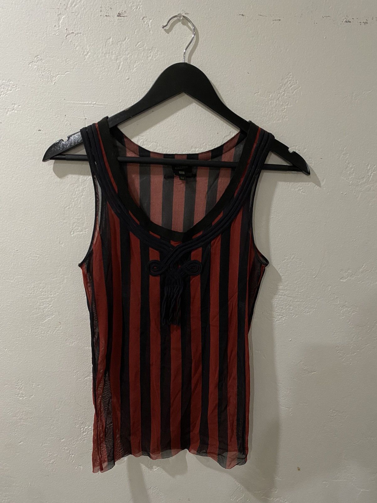 image of Jean Paul Gaultier Mesh Tank in Red, Men's (Size Small)