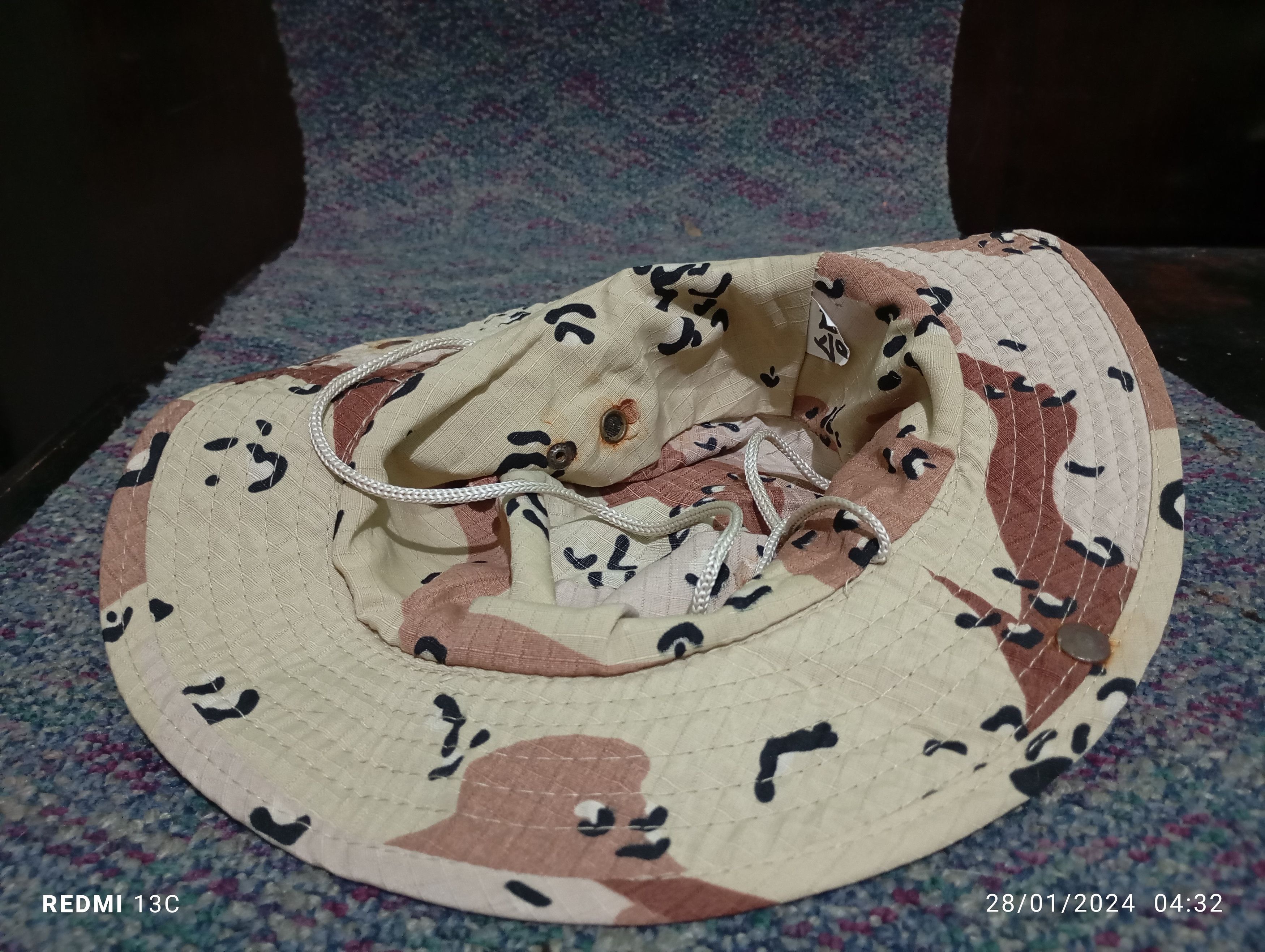Vintage Camouflage Bucket Hat Cap Size ONE SIZE - 2 Thumbnail