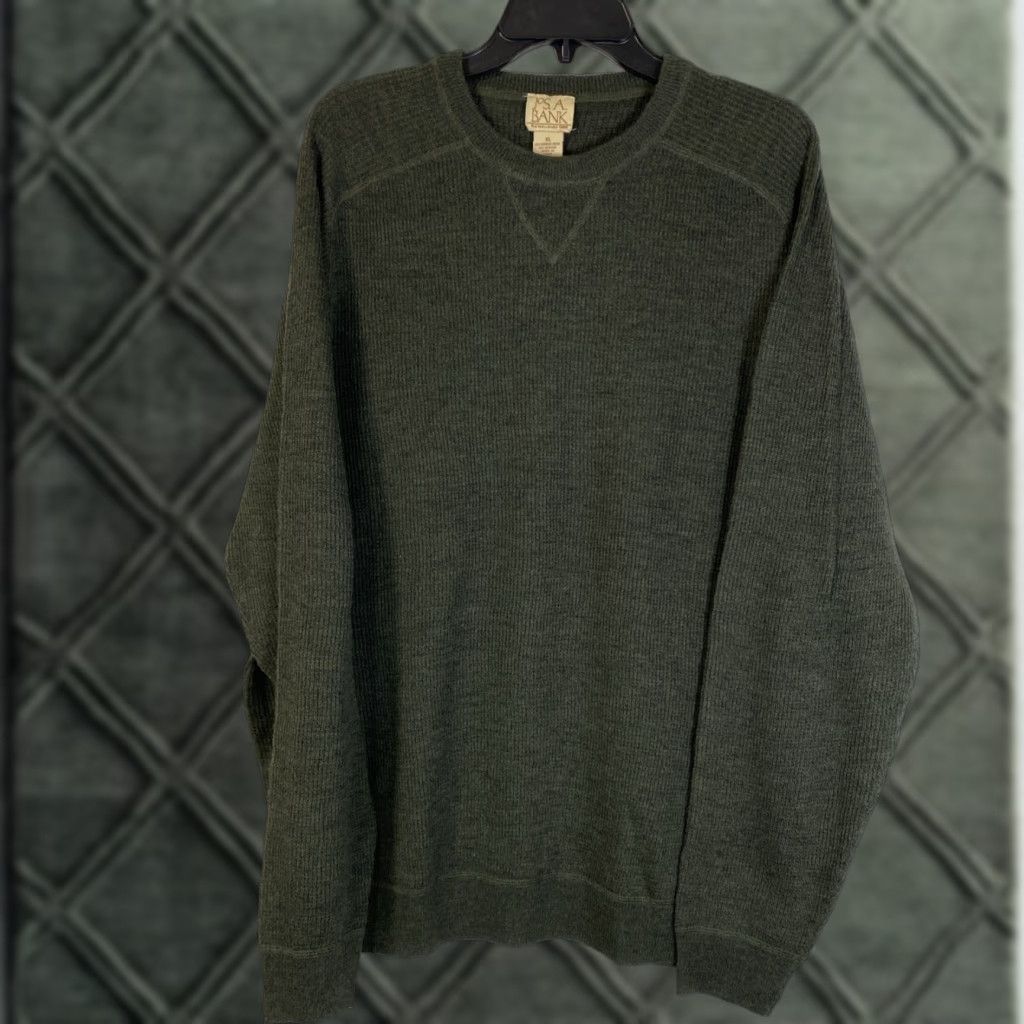 Jos. A. Bank Jos. A. Bank Merino Wool Sweater Knit Green Mens XL Pullover Outdoor Fisherman Knit Wool Size US XL / EU 56 / 4 - 1 Thumbnail