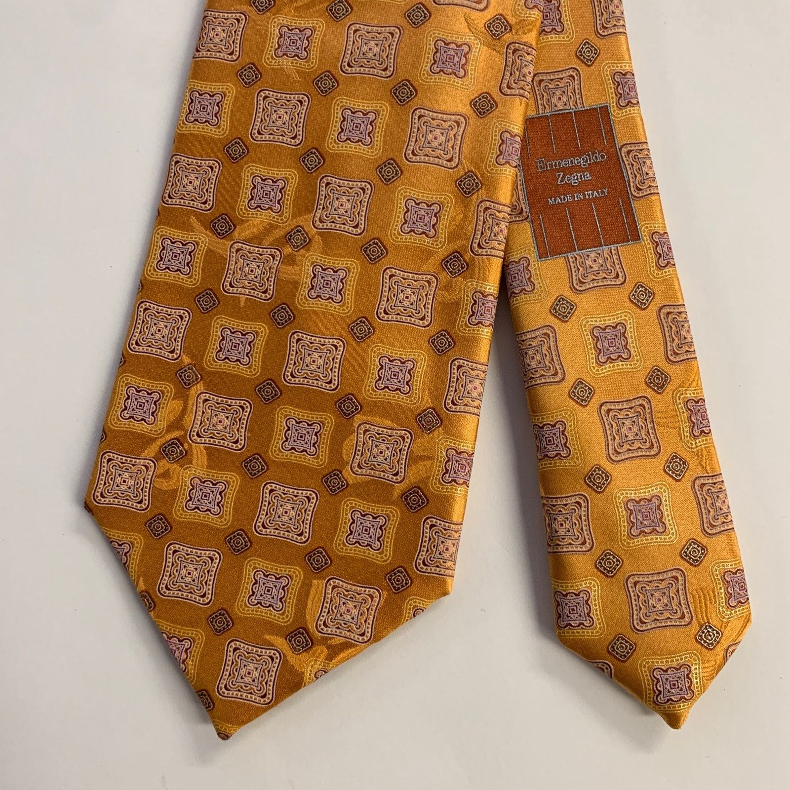 Ermenegildo Zegna ERMENEGILDO ZEGNA One Size Orange Rust Silk Tie Size ONE SIZE - 1 Thumbnail