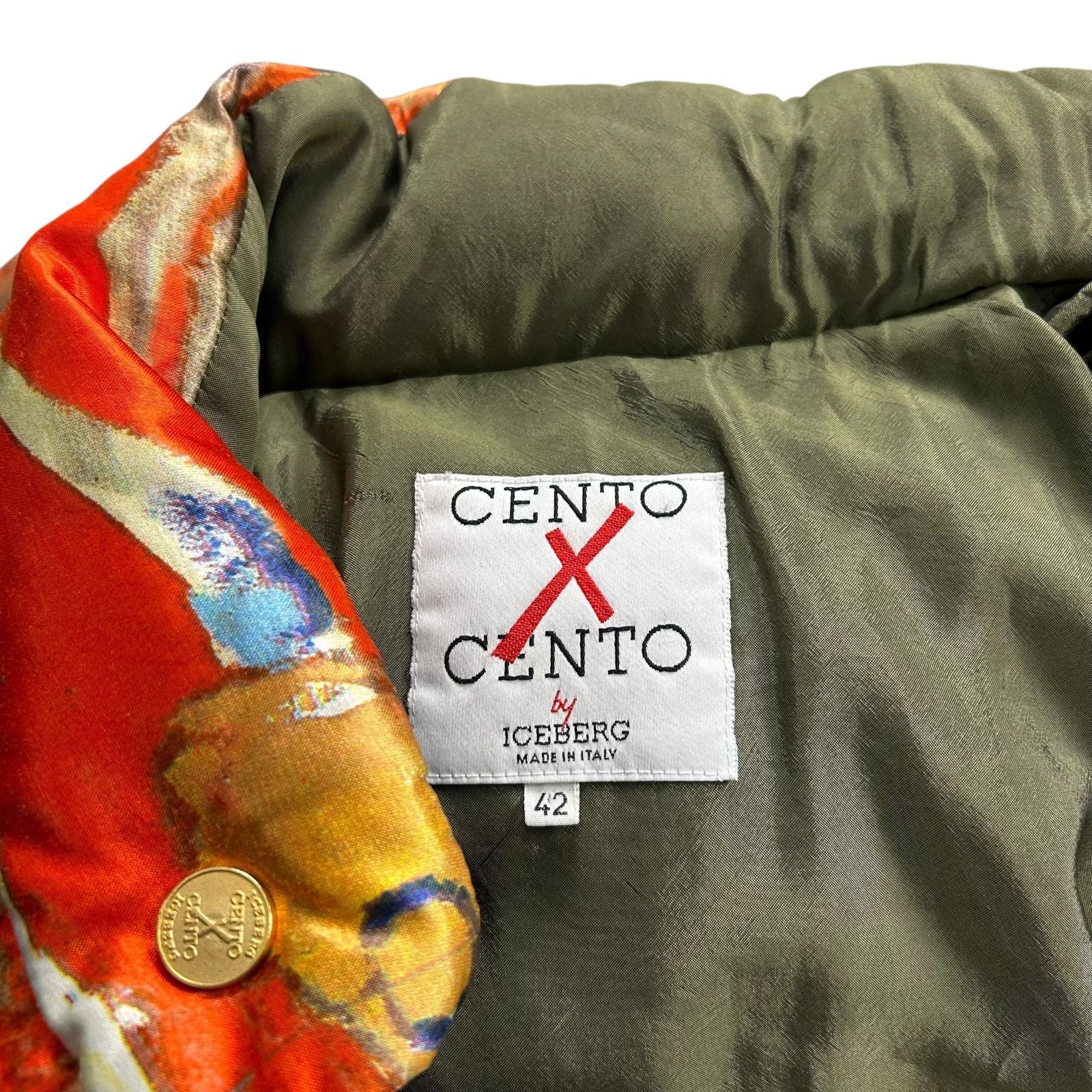 Iceberg VTG 90s CENTO CENTO ICEBERG PUFFER BOMBER JACKET ART SIZE 42 Size M / US 6-8 / IT 42-44 - 9 Thumbnail