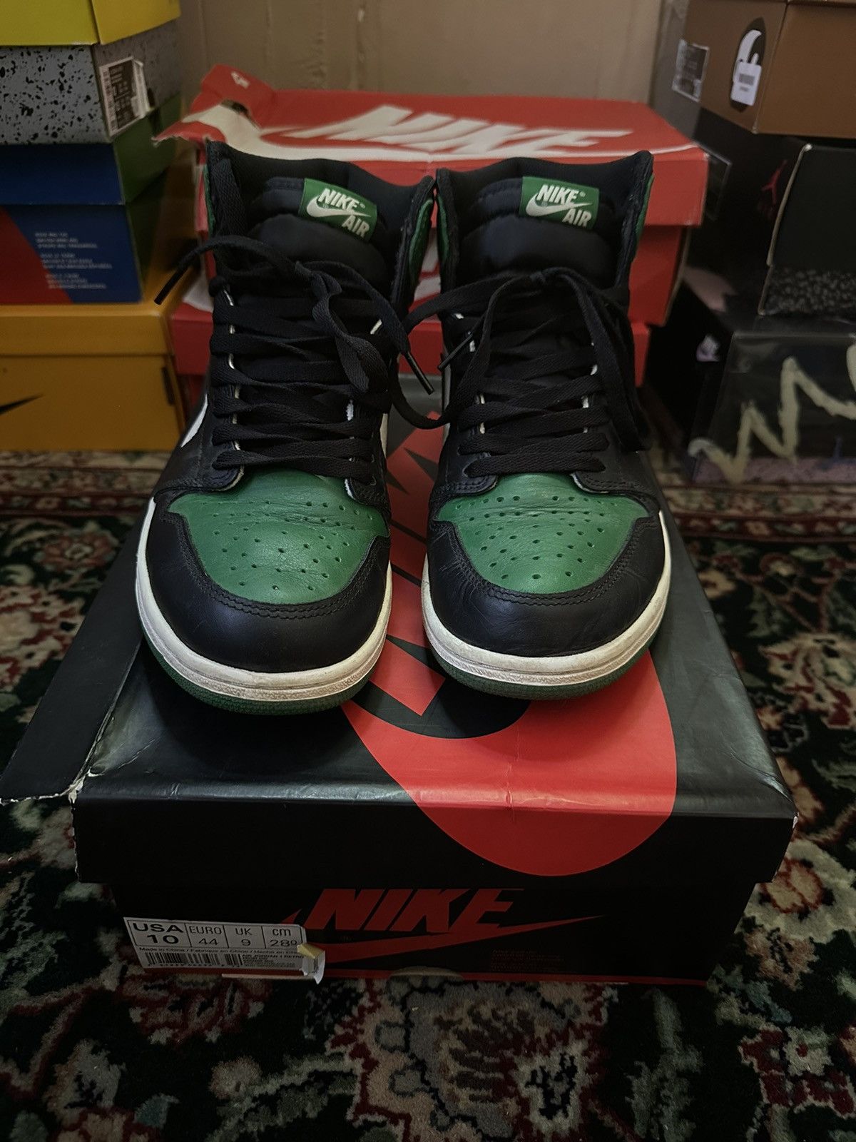 image of Jordan Nike Air Jordan 1 Pine Green Shoes, Men's (Size 10)