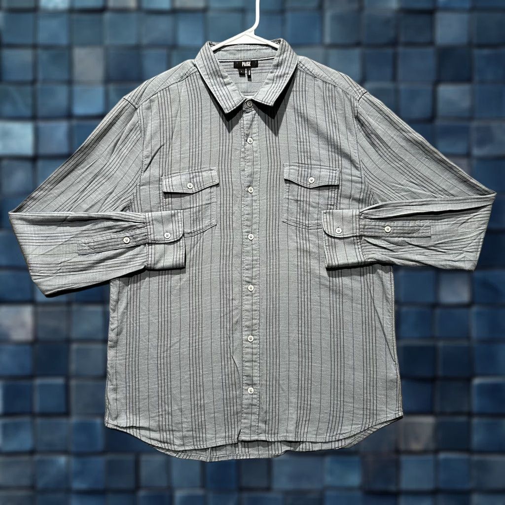 Paige Paige Everett Flannel Shirt Mens Large Blue River Mist Plaid Soft Button Up EUC Size US L / EU 52-54 / 3 - 1 Thumbnail