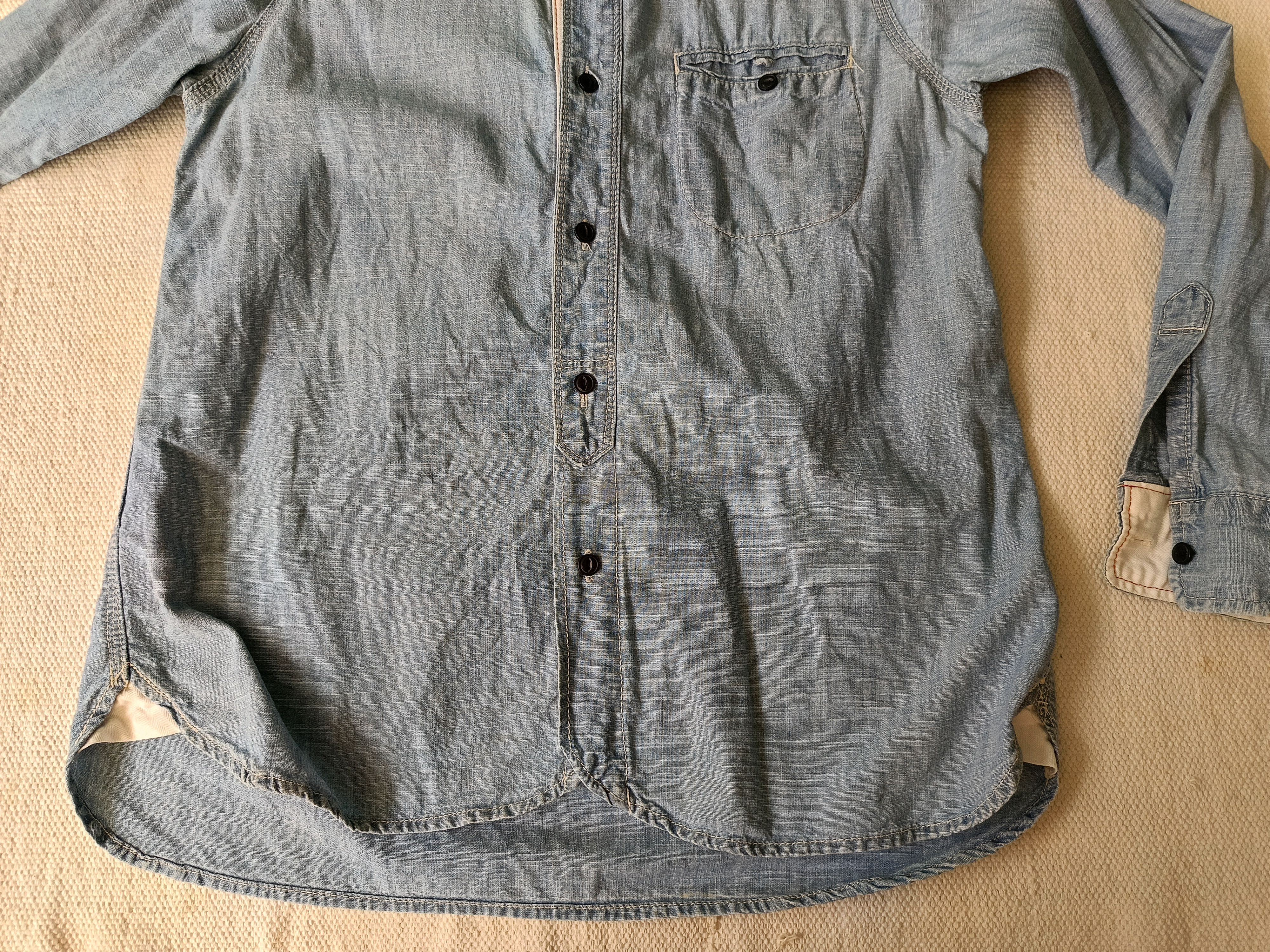 Blue Blue Japan × Japanese Brand BlueBlue HR market denim chambray XS shirt Size US XS / EU 42 / 0 - 13 Thumbnail