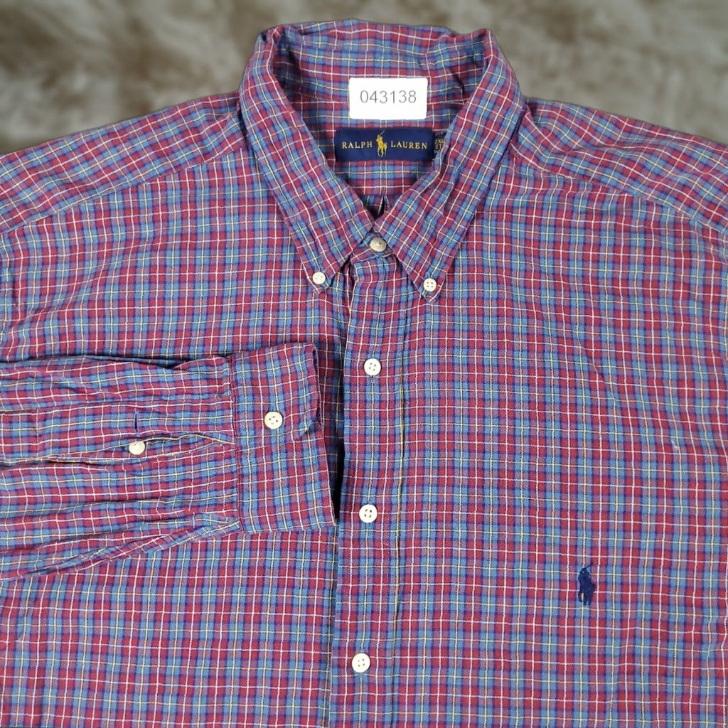 Ralph Lauren Ralph Lauren Shirt Mens 2XLT Blue Red Plaid Pony Casual Button Up Long Sleeve Shirt Size US XXL / EU 58 / 5 - 1 Thumbnail