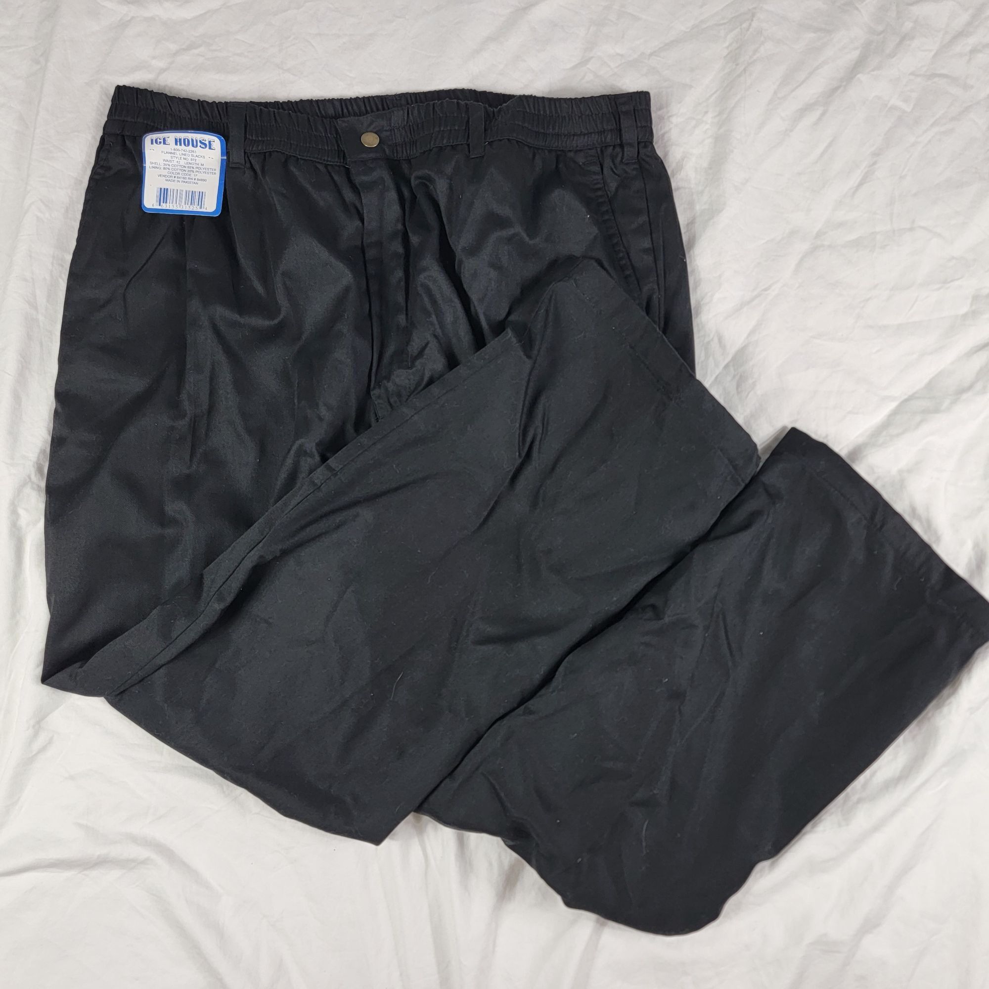 Other Habands Ice House Flannel Lined Slacks Mens 42 Black Pants W Grailed