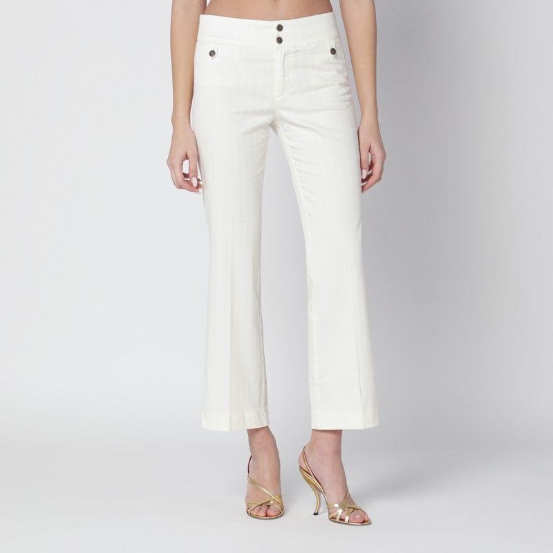 Etro White Cotton Trousers