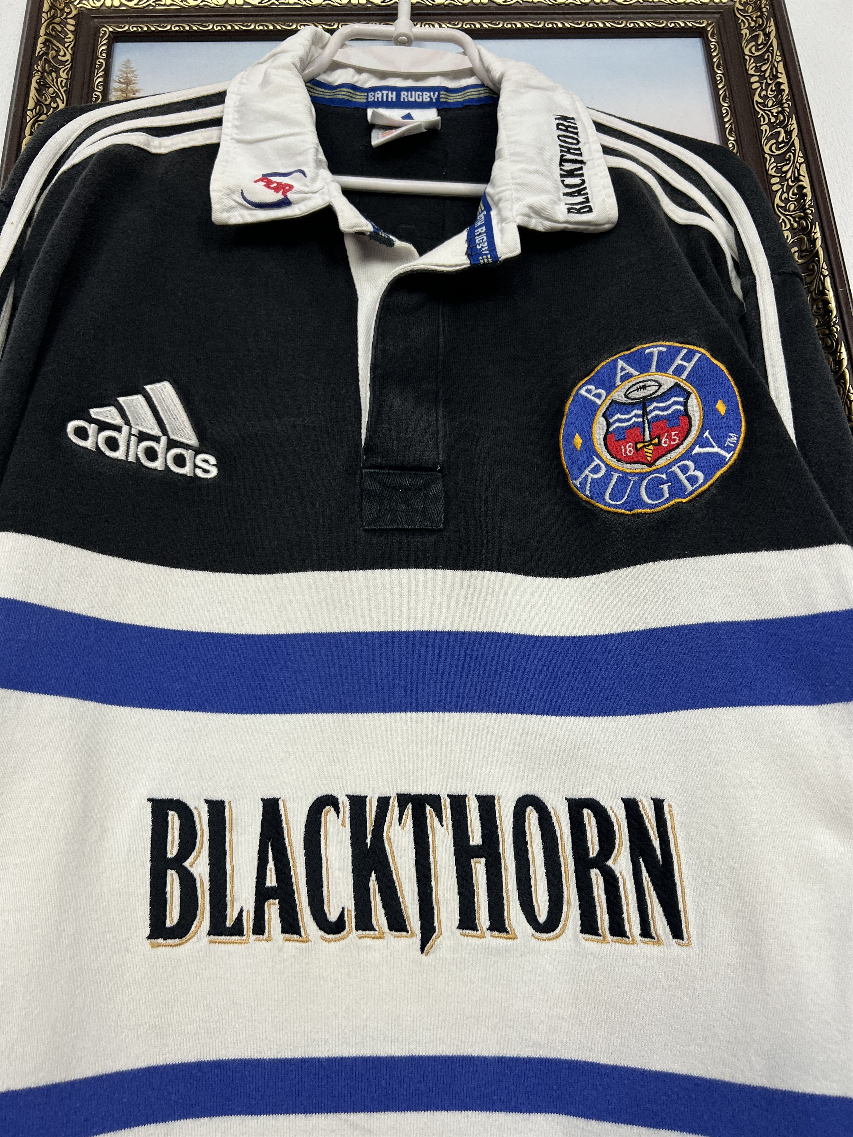 Adidas Vintage 90's Adidas Bath Rugby Union Long Sleeve Jersey Size US M / EU 48-50 / 2 - 3 Thumbnail