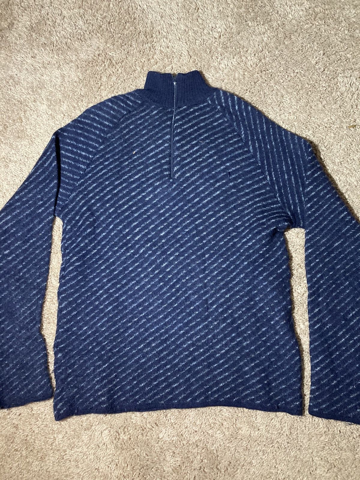 Lad Musician AW99 Lad Musician Striped Quarter Zip Diagonal 1999 90s Size US S / EU 44-46 / 1 - 2 Thumbnail