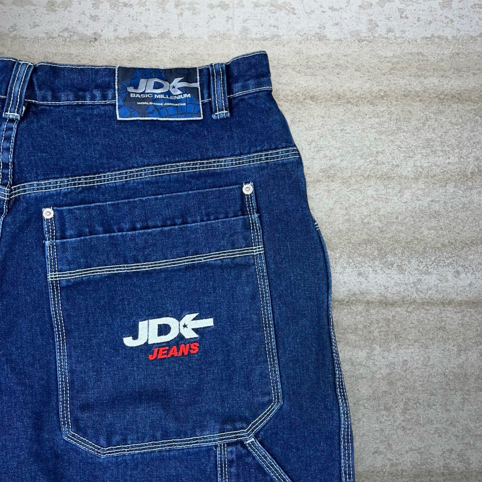 Jordache Vintage Y2K Jordache Jean Shorts 40x13 Baggy Dark Wash Size US 40 / EU 56 - 3 Thumbnail
