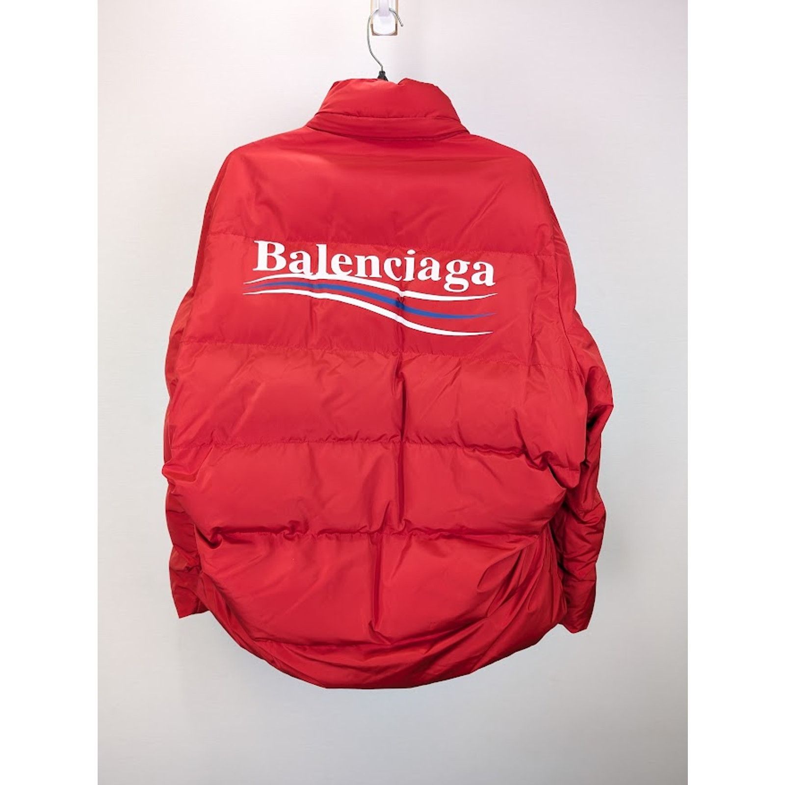 Balenciaga o1rshd1 Technical Micro Faille C-Shape Puffer Jacket in Red Size XS / US 0-2 / IT 36-38 - 11 Thumbnail