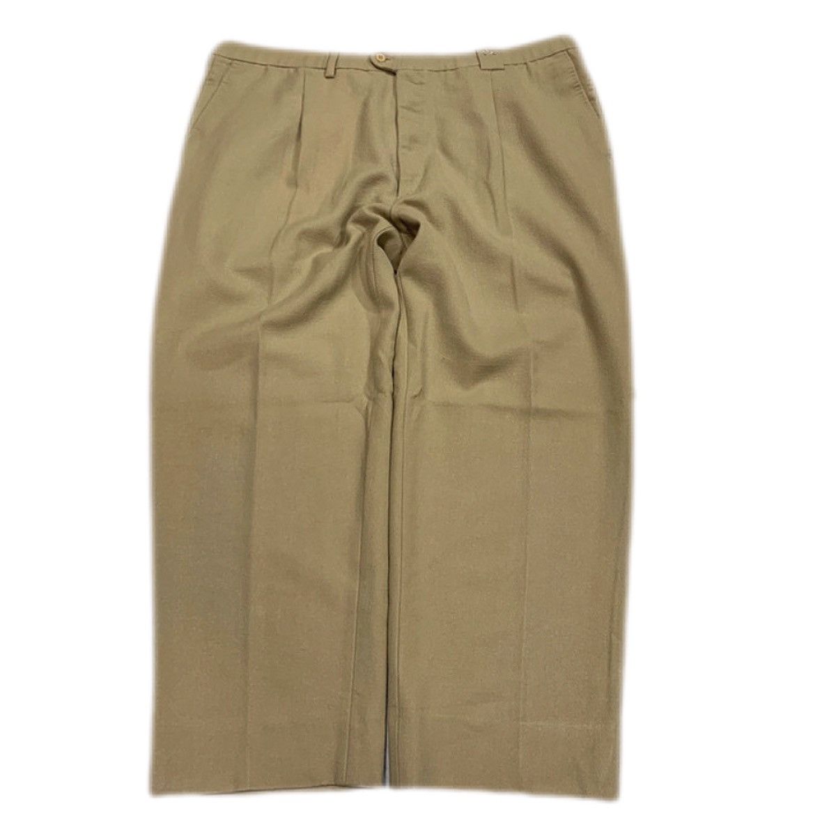 Burberry 90s Burberry Cream vintage wool blend Pleated chino trousers Size US 36 / EU 52 - 1 Thumbnail
