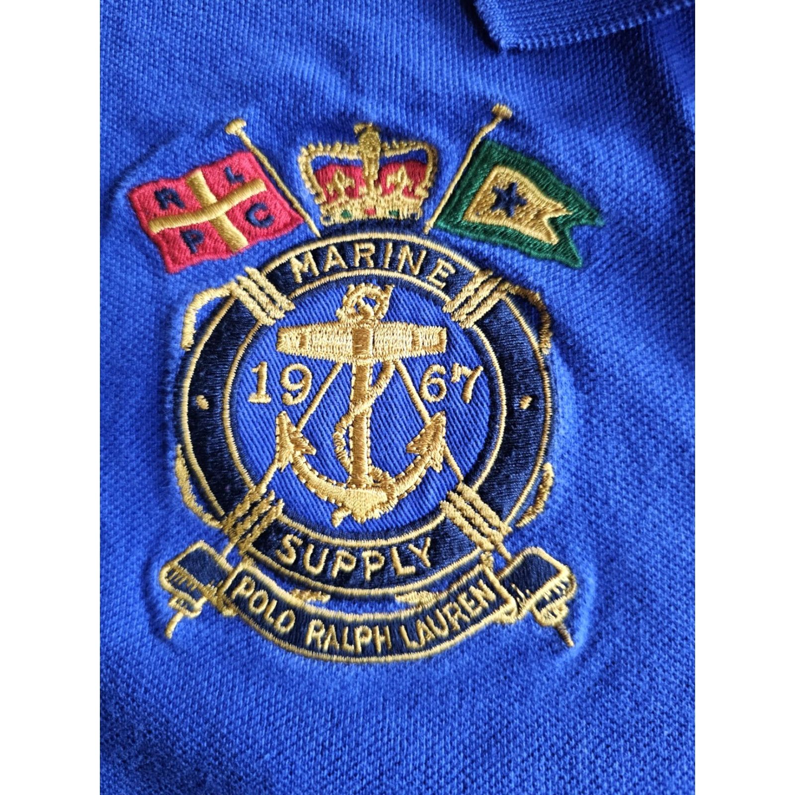 Polo Ralph Lauren VINTAGE Polo Ralph Lauren Marine Supply Big Pony Logo Short Sleeve Shirt Mens XL Blue Polo Shirt Mens XL Blue Vintage Size US XL / EU 56 / 4 - 6 Thumbnail