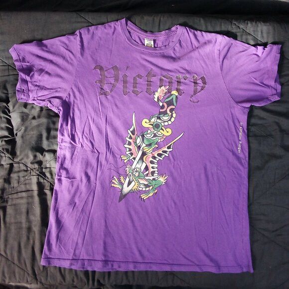 Ed Hardy × Vintage Vintage Y2K Ed Hardy Christian Audigier Victory T-Shirt Size US XXL / EU 58 / 5 - 2 Thumbnail