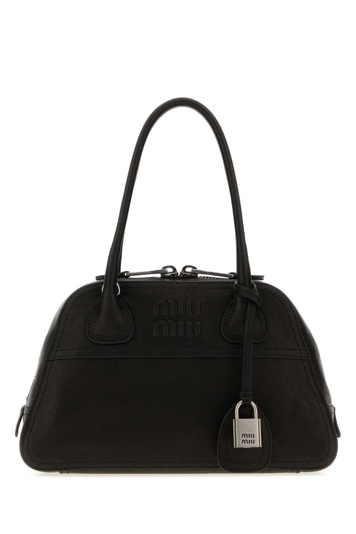 Miu Miu Black Leather Vivant Handbag Size ONE SIZE - 1 Thumbnail