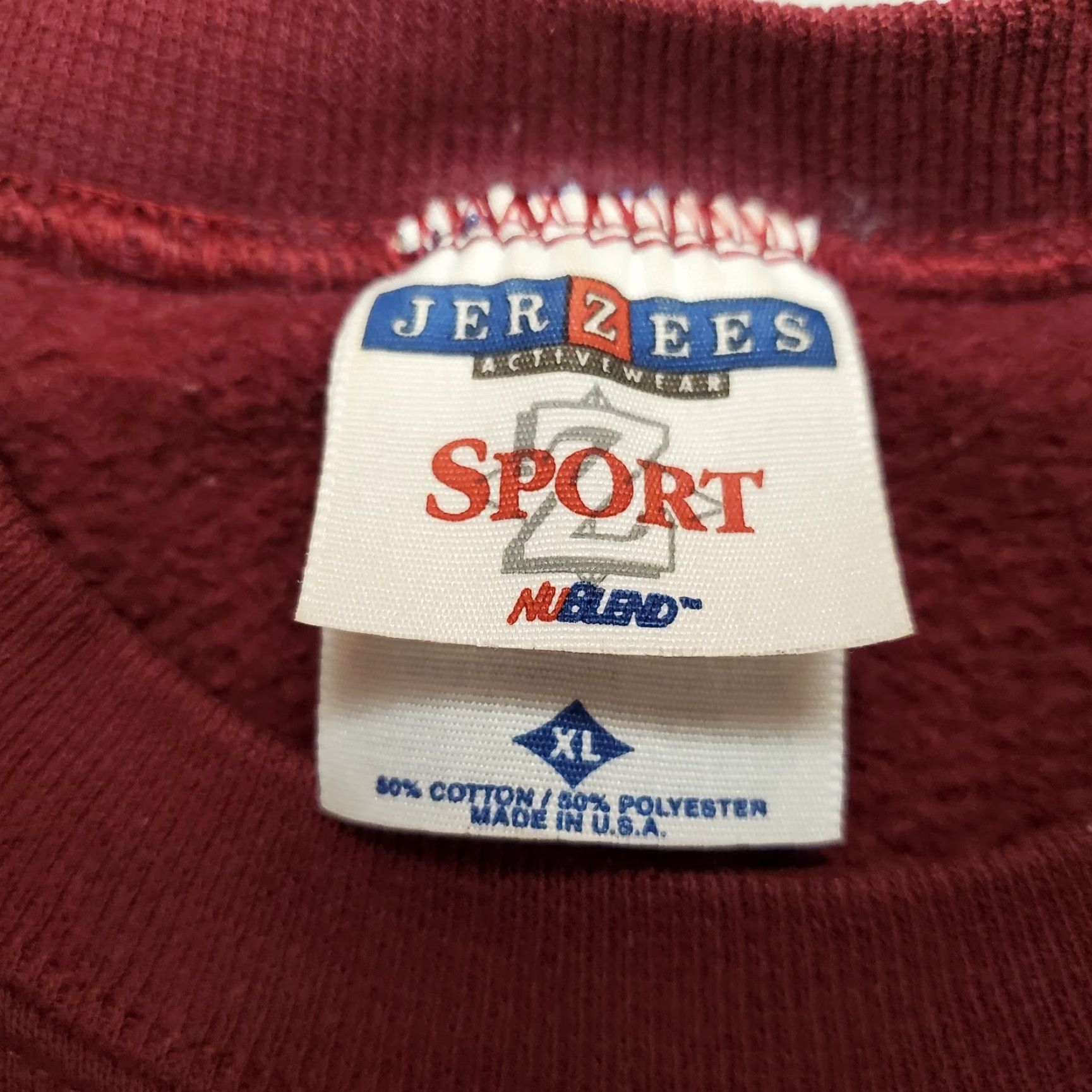 Jerzees VINTAGE Jerzees Sweatshirt Mens XL Red Pullover Crewneck NUBLEND 80s 90s USA USA Mens Regular Size XL Red Crew Neck Cotton Polyester Solid Size US XL / EU 56 / 4 - 5 Thumbnail