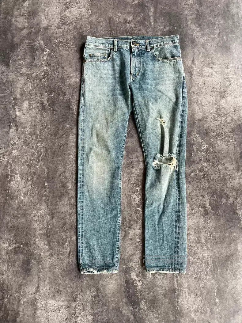Saint Laurent Paris Saint Laurent Paris Single Knee Cut-out Destroyed Denim Pa Size US 30 / EU 46 - 1 Thumbnail