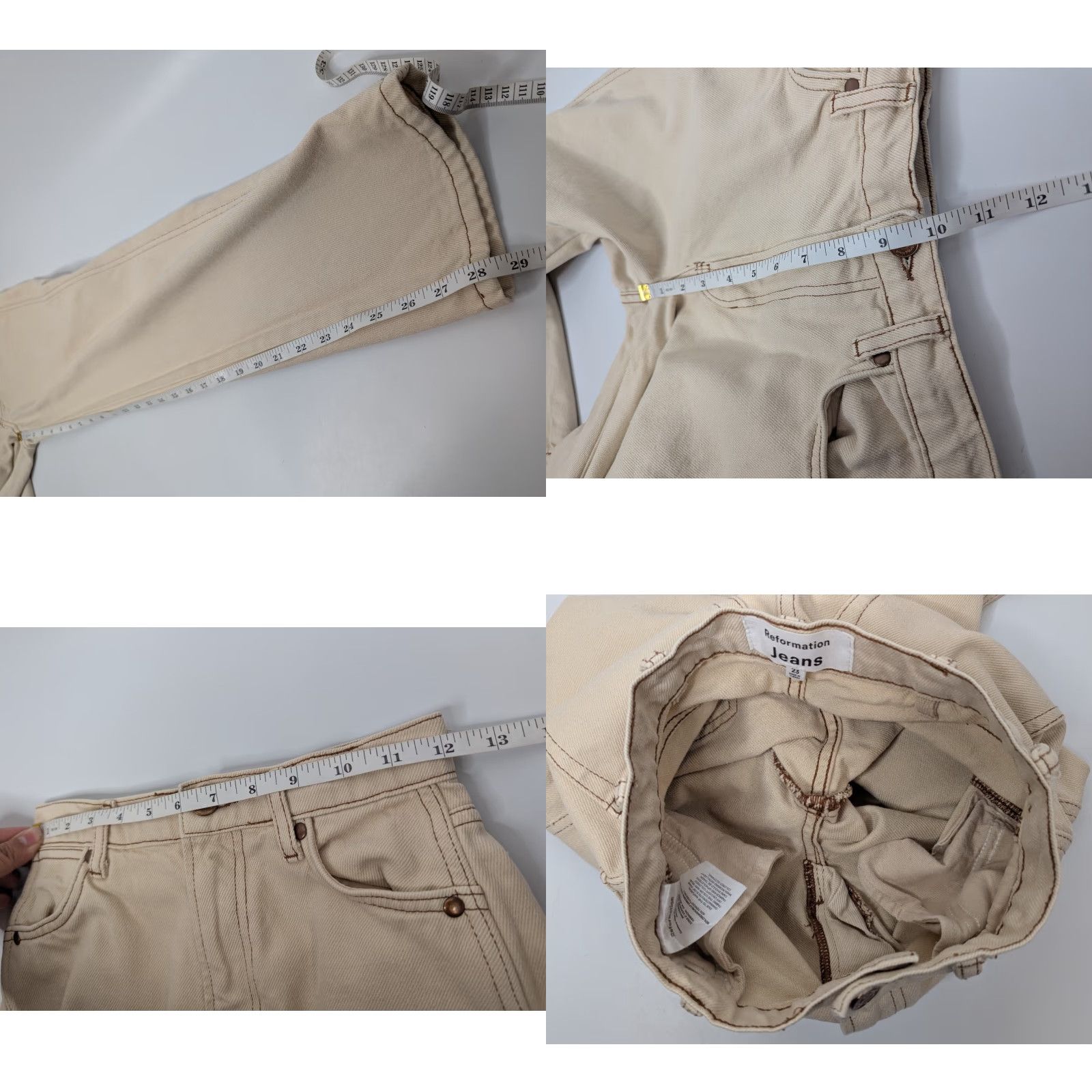 Reformation VINTAGE Reformation Cowboy Jeans Straight Women’s Size 23 Beige Almond High Rise Size 40" / US 18 - 8 Thumbnail