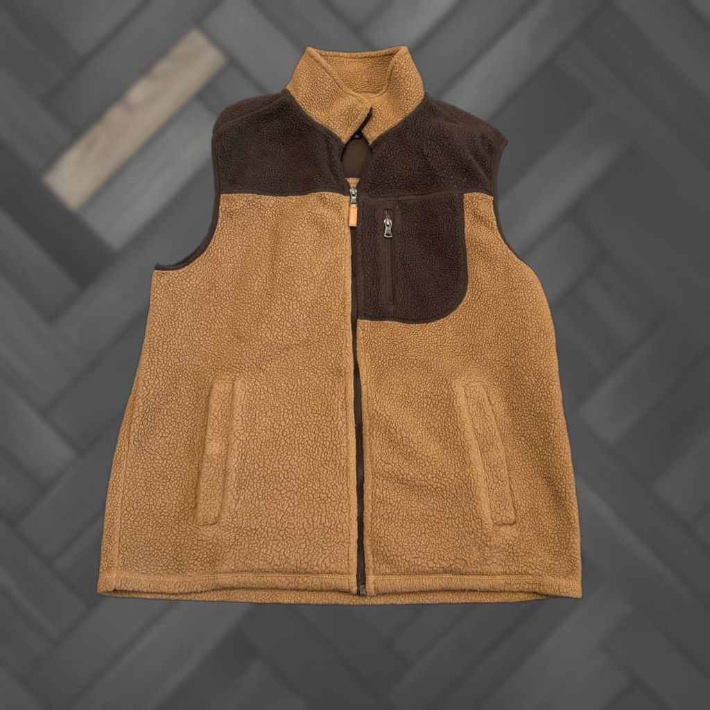Vintage VINTAGE? No. GH Bass fleece vest mens M brown full Zip pockets sleeveless casual Size US M / EU 48-50 / 2 - 1 Thumbnail