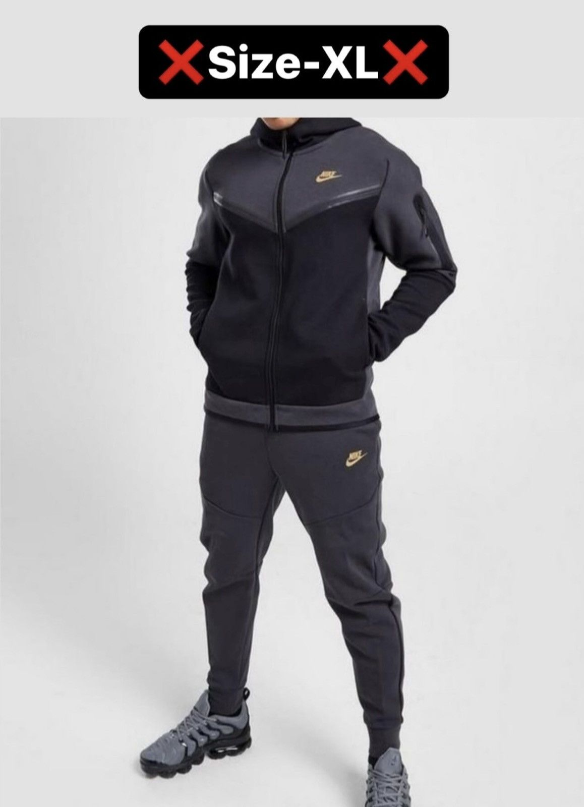 Nike black license and gold tracksuit