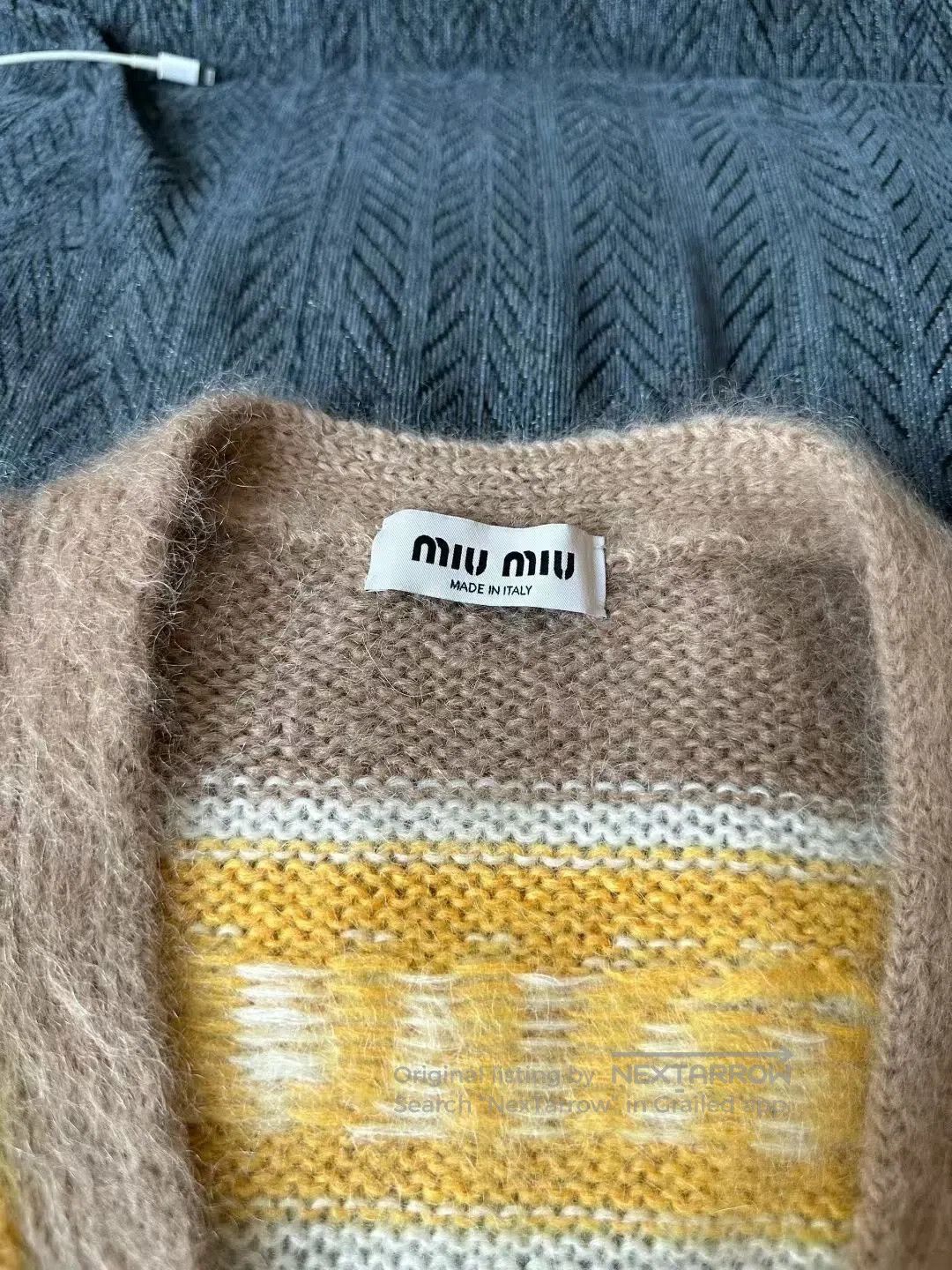 Miu Miu Miu Miu Yellow Mohair Cardigan| Size XS / US 0-2 / IT 36-38 - 3 Thumbnail