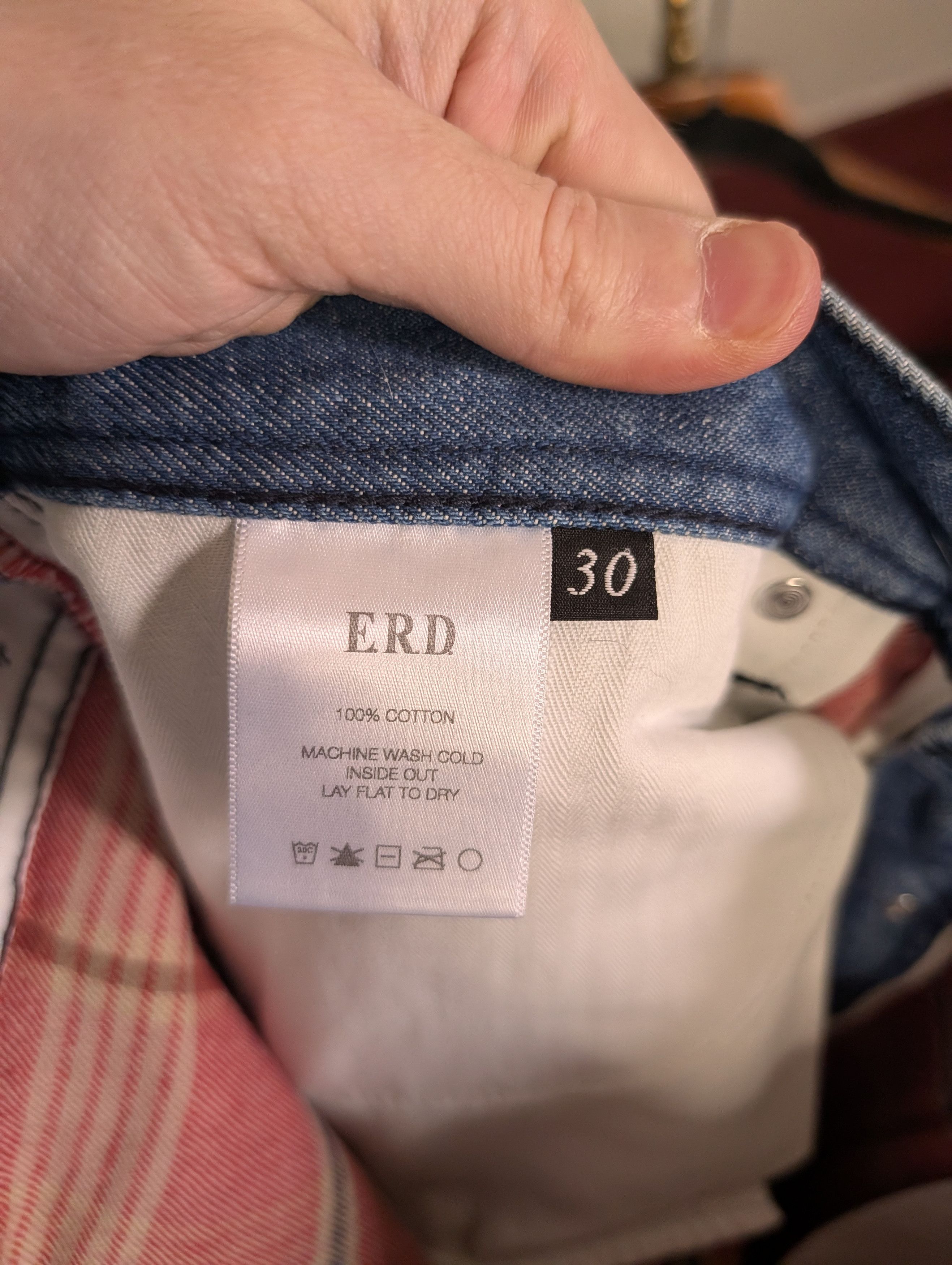 Enfants Riches Deprimes RARE FW22 blue flannel lined salmon denim jeans w tags Size US 31 - 12 Thumbnail