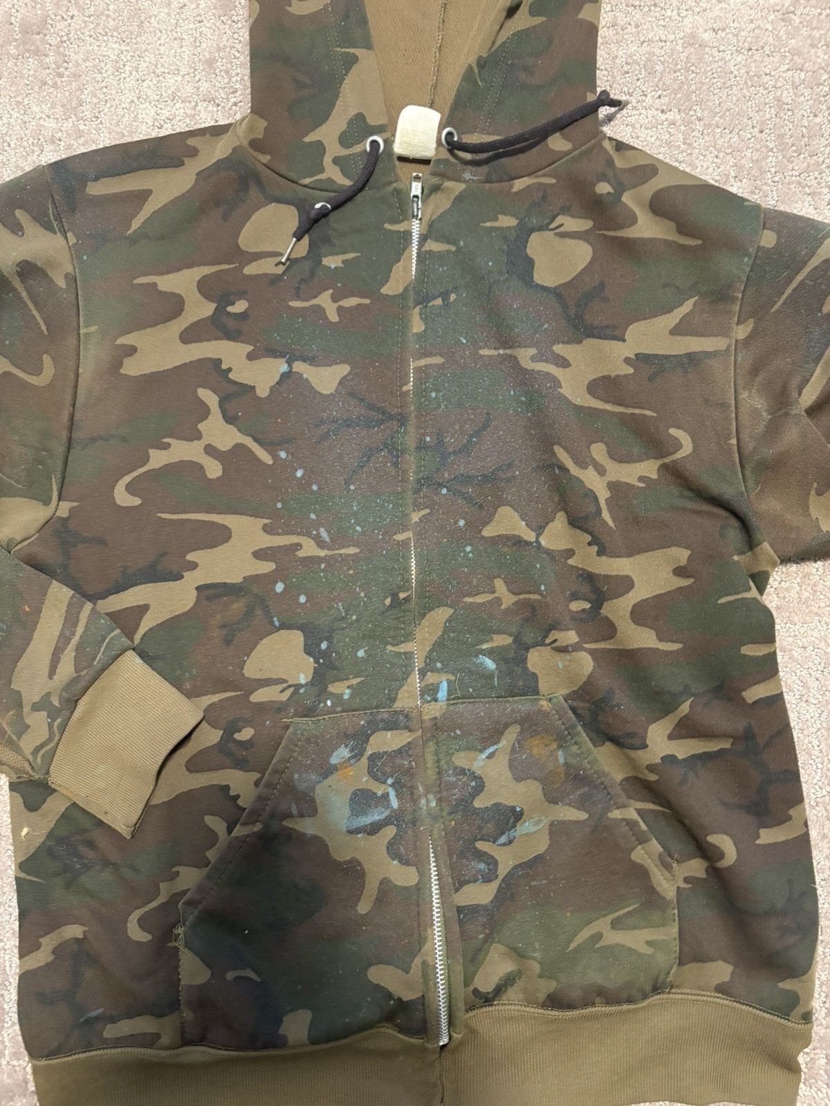 Vintage Vintage Distressed Camo Zipup Hoodie Size US M / EU 48-50 / 2 - 2 Thumbnail