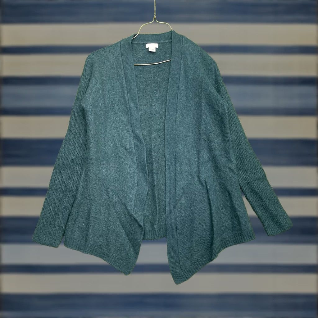 J.Crew J. Crew Blazer Cardigan Women Medium Wool Blend Sophie Open Neck Green 90s Modern 00s Knit Sweater Raglan Sleeve Womens Size M / US 6-8 / IT 42-44 - 1 Thumbnail