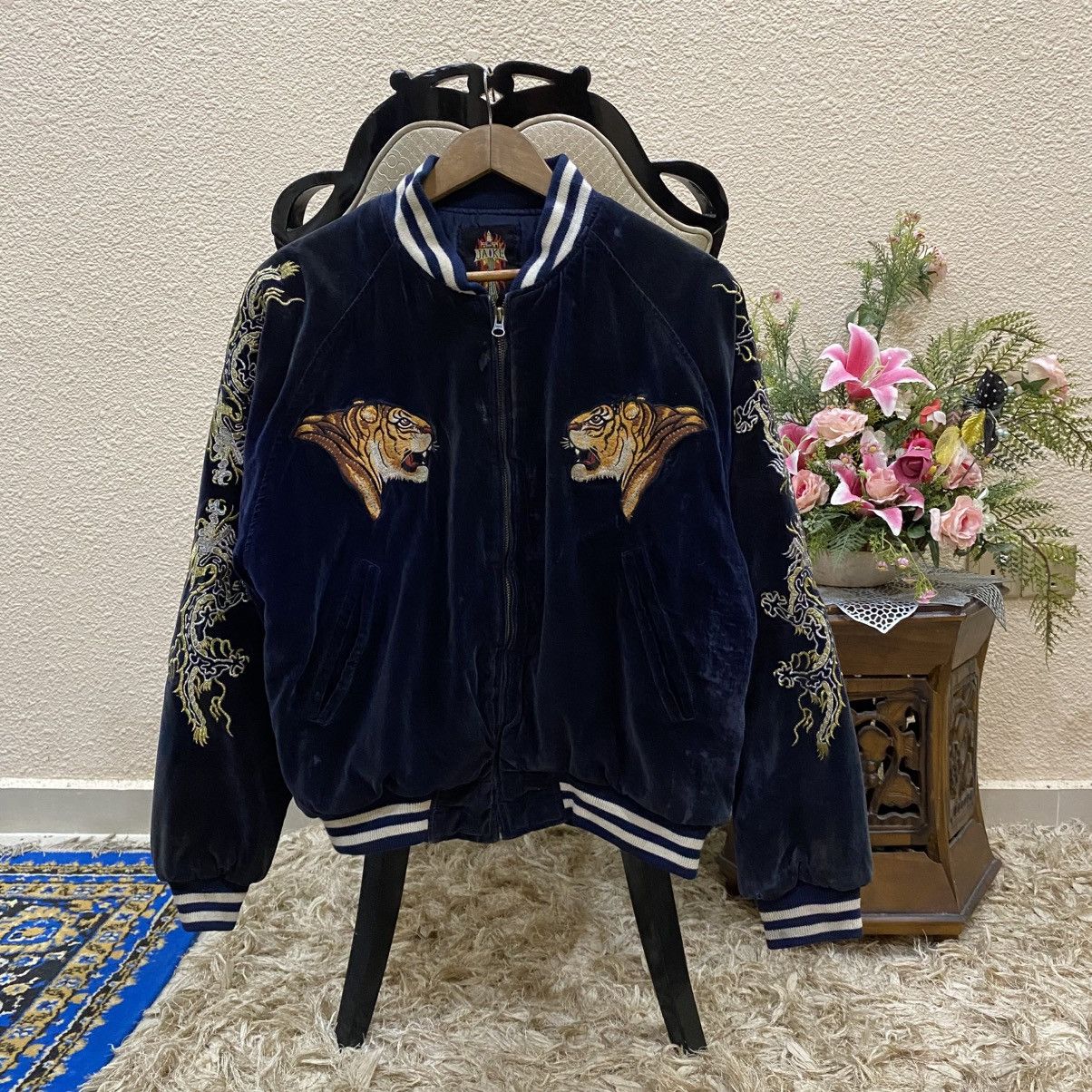 Japanese Brand ☀️Vintage Sukajan embroidered logo velvet japan jaket Size US M / EU 48-50 / 2 - 2 Thumbnail