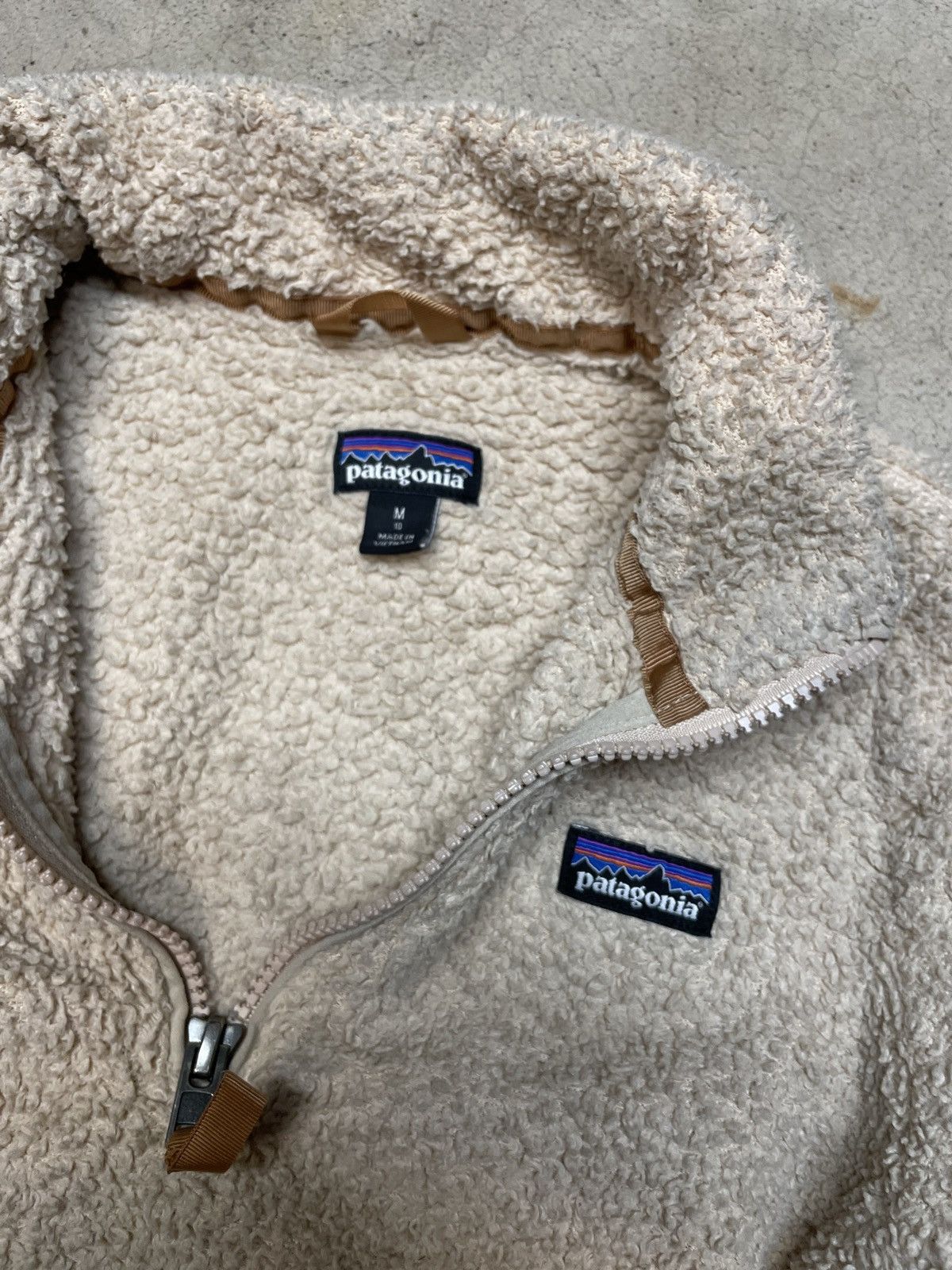Patagonia Tan and Cream Patagonia Fleece Jacket Size M / US 6-8 / IT 42-44 - 2 Thumbnail
