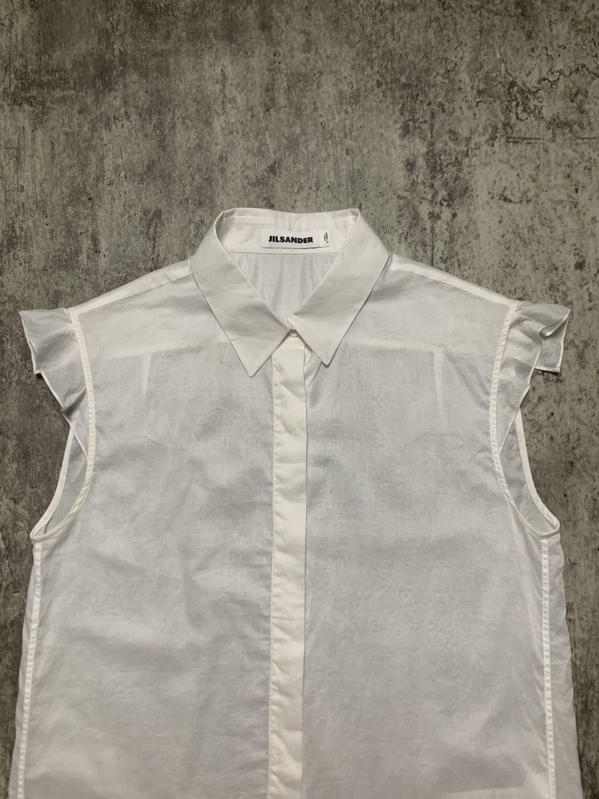 Jil Sander Jill Sander Sleeveless White Button Up Size XXS / US 00 / IT 34 - 2 Thumbnail