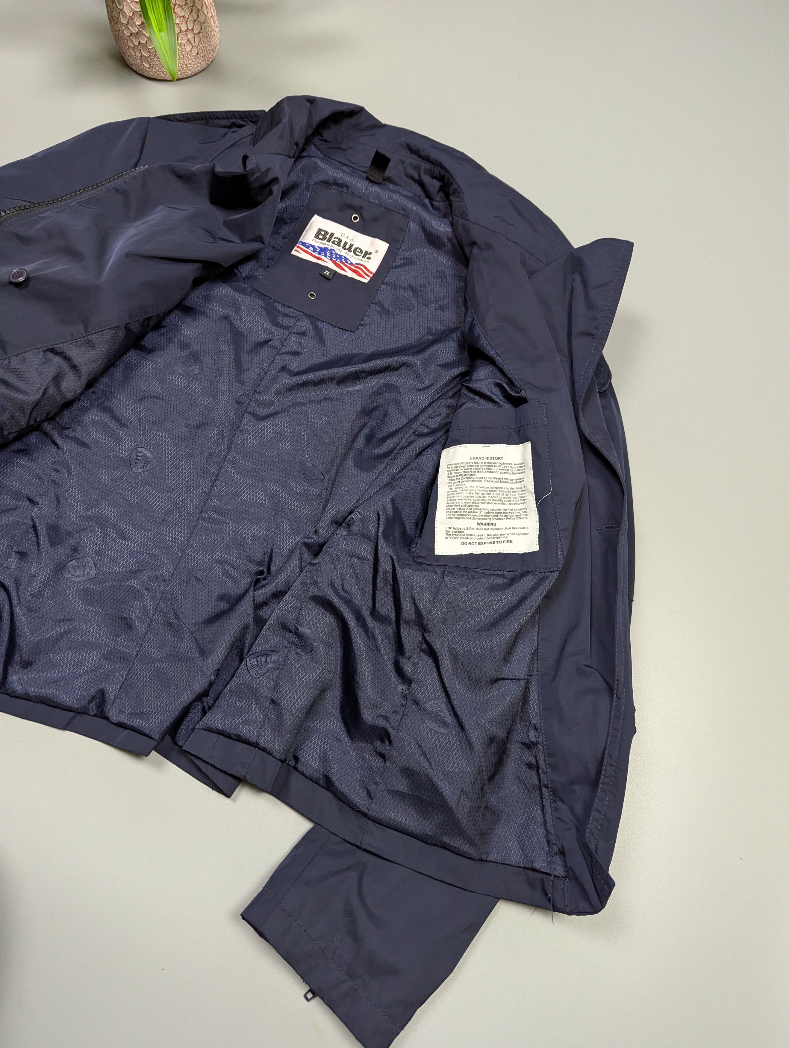 Vintage BLAUER USA Vintage Women Navy Blue Lightweight Belted Jacket Size M / US 6-8 / IT 42-44 - 11 Thumbnail