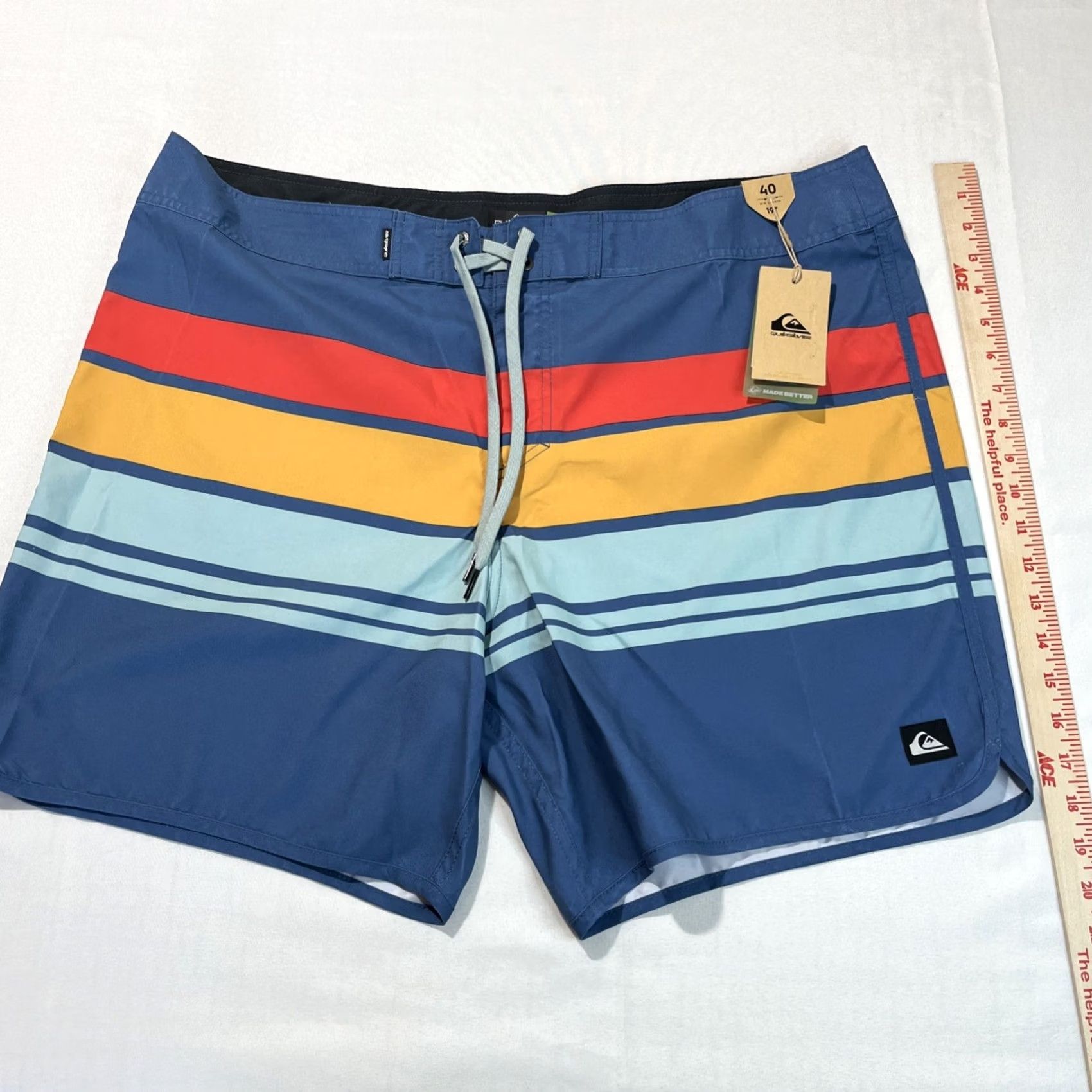 Quiksilver Quiksilver Board Shorts 19" Everyday Stripe Star Sapphire Men 40 Blue Regular Size US 40 / EU 56 - 2 Thumbnail