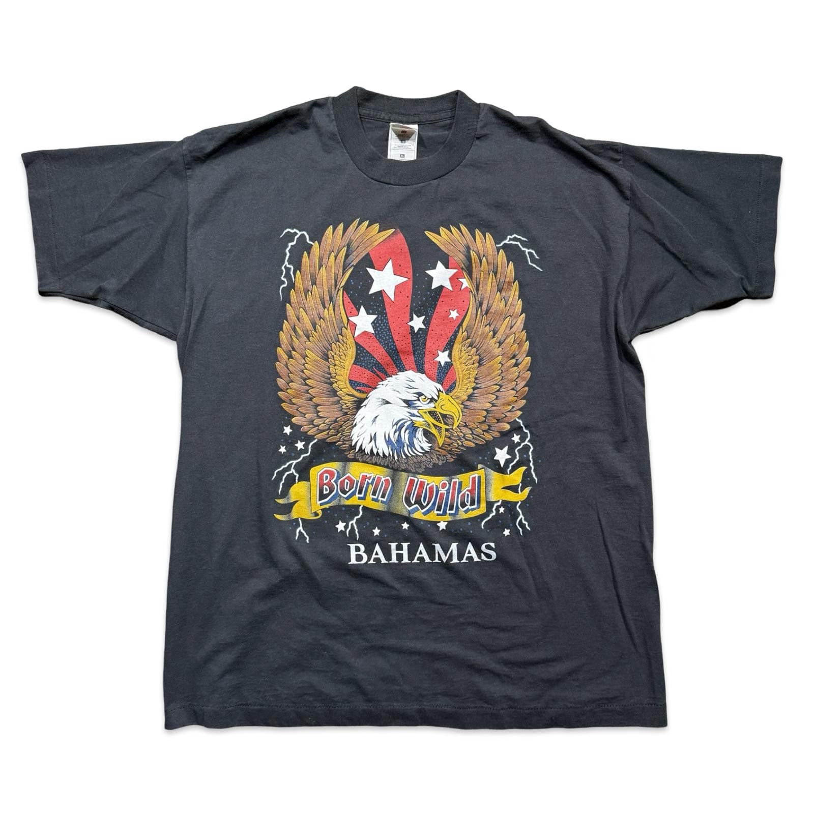 Designer Vintage Born Wild Bahamas Eagle Graphic T-Shirt Size US XL / EU 56 / 4 - 1 Thumbnail