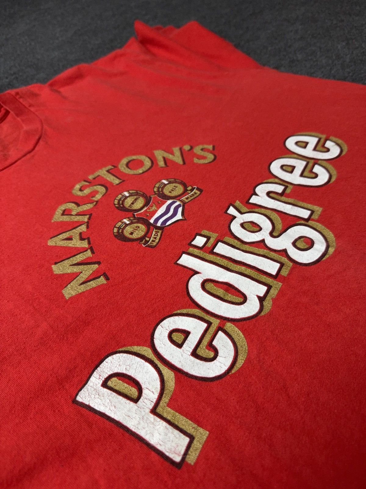 Vintage Retro 80s Vintage Marston’s Pedigree Single Stitch T-Shirt Size US XL / EU 56 / 4 - 7 Thumbnail
