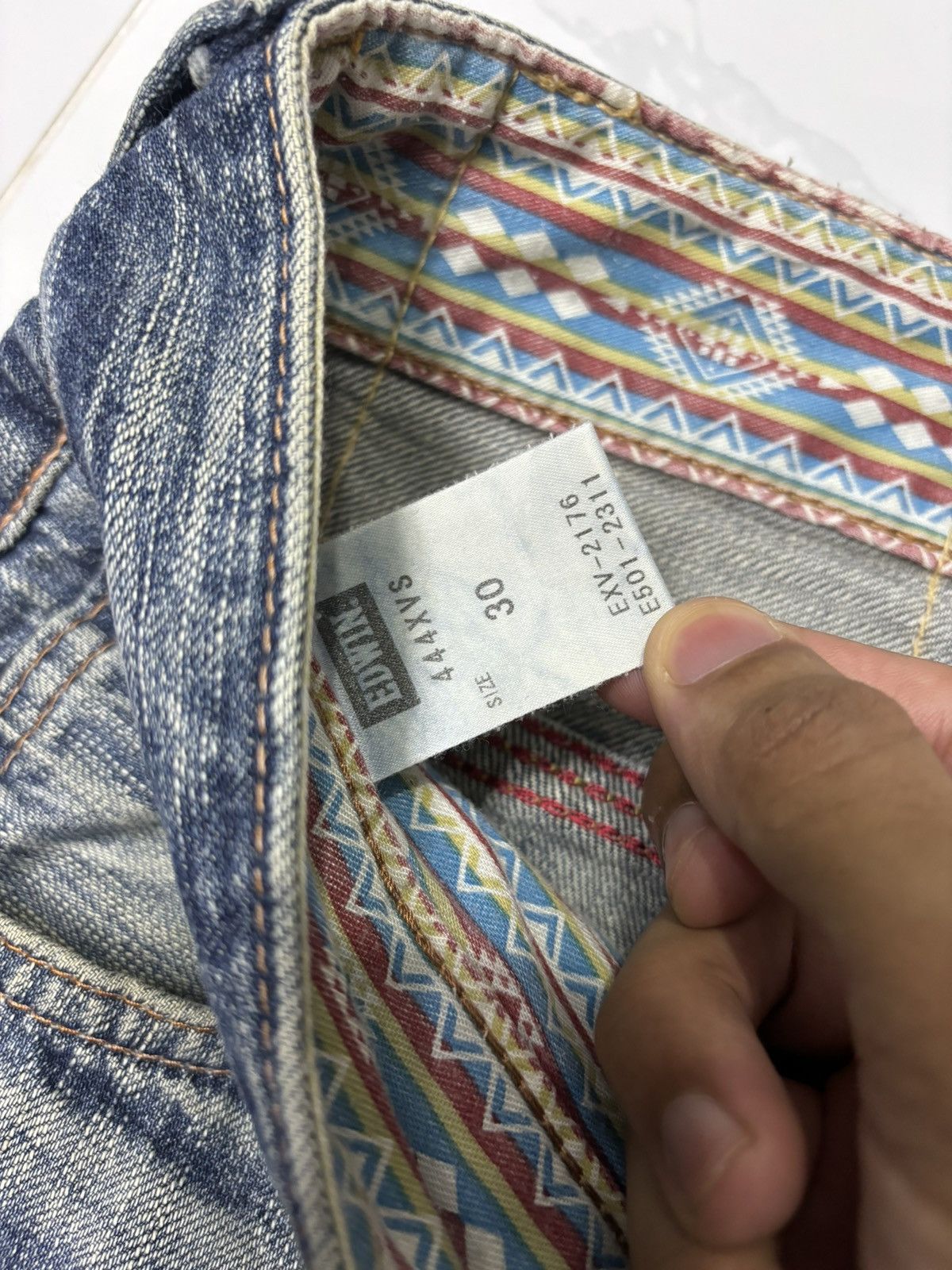 14th Addiction × Edwin × If Six Was Nine Vintage Baggy Edwin XU Distressed Denim Jeans Size US 31 - 11 Thumbnail