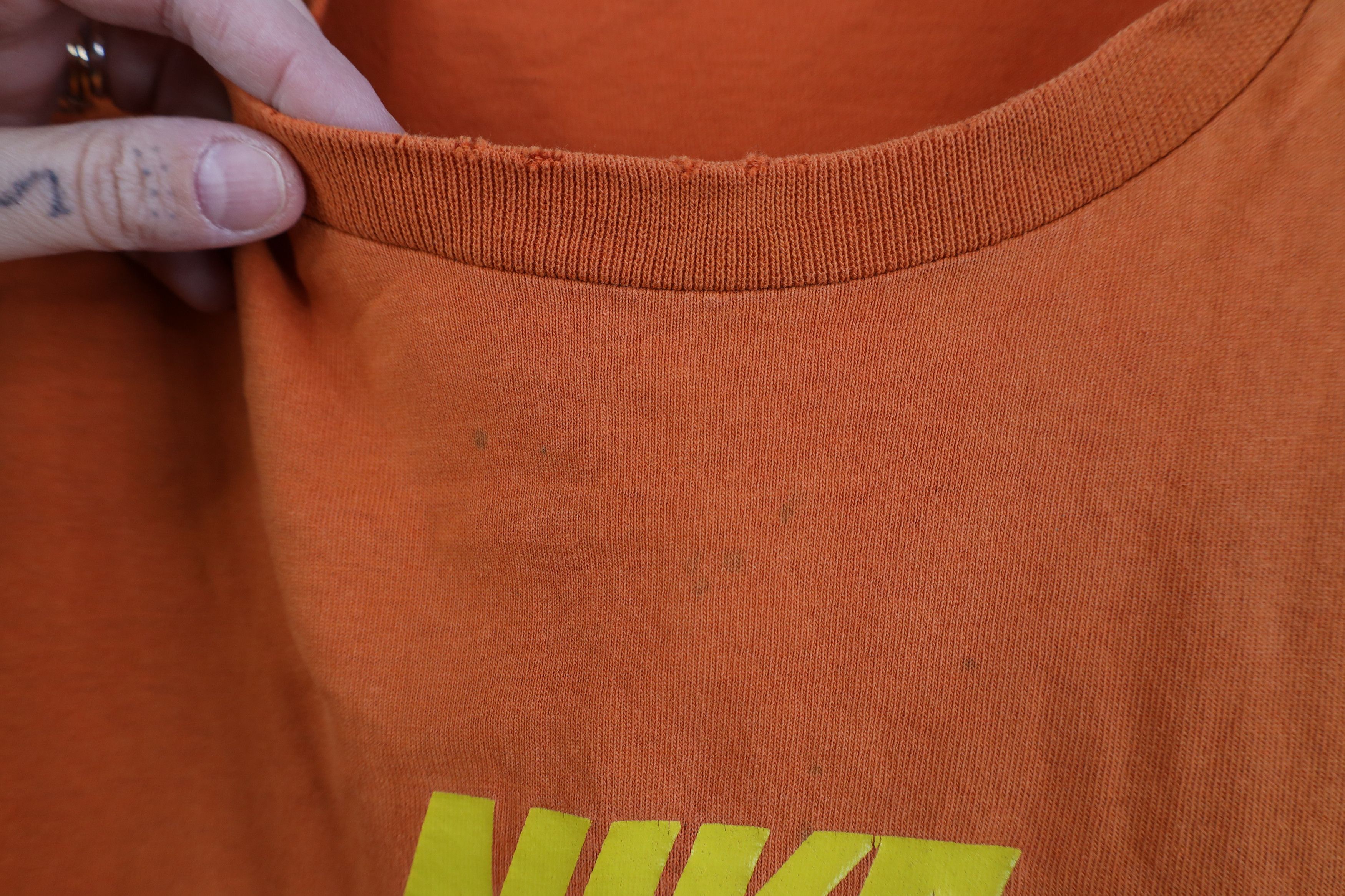Nike Vintage 90s Y2K Nike Scott Big Center Swoosh T-Shirt Orange Size US XL / EU 56 / 4 - 7 Thumbnail