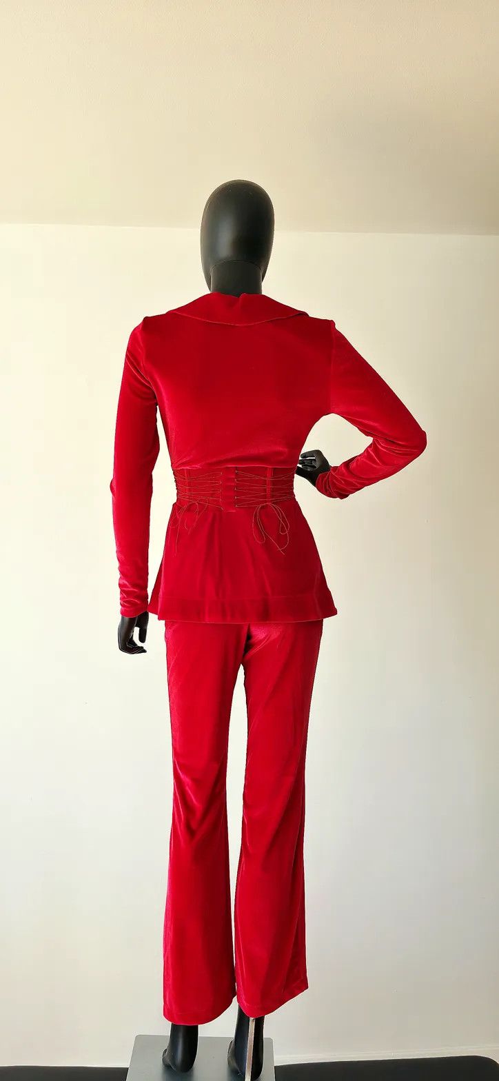 Other Corset Jacket + Flare Pants | Red | Size S Size S / US 4 / IT 40 - 3 Thumbnail