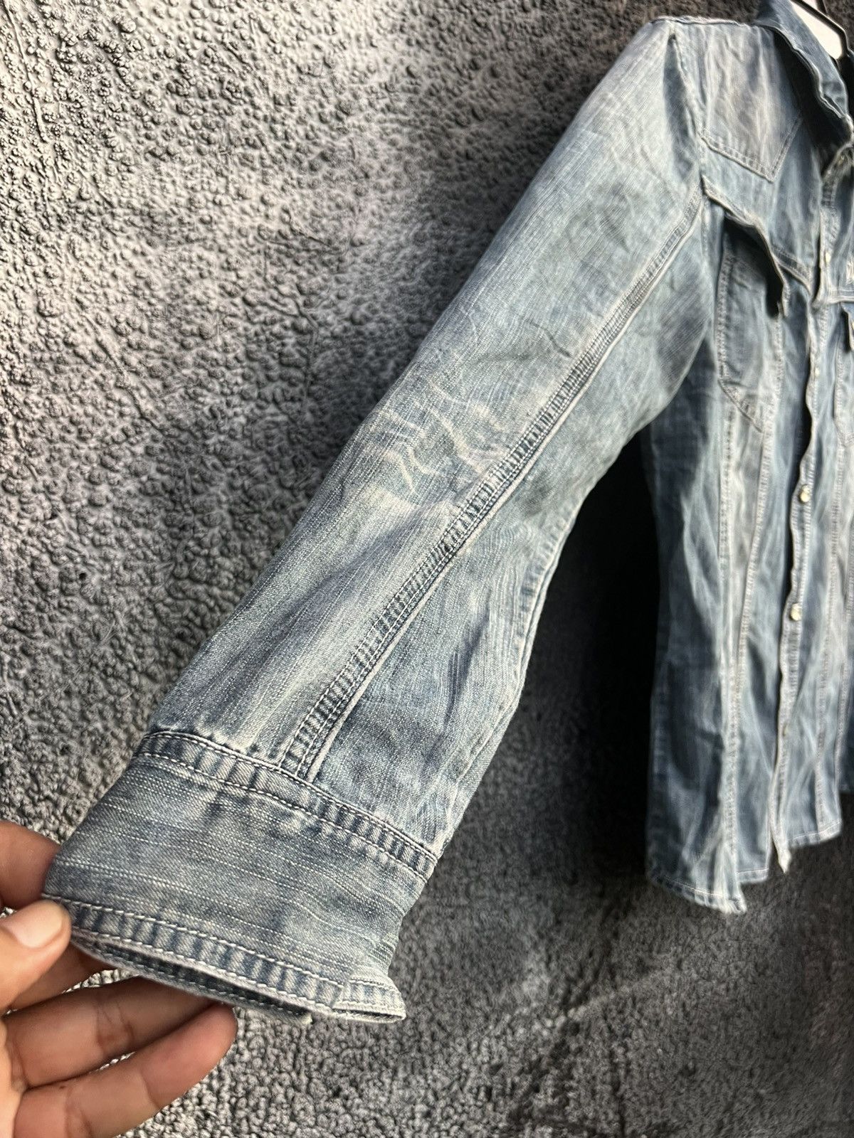 In The Attic Intheattic Snap Button Denim Shirt Size L / US 10 / IT 46 - 2 Thumbnail
