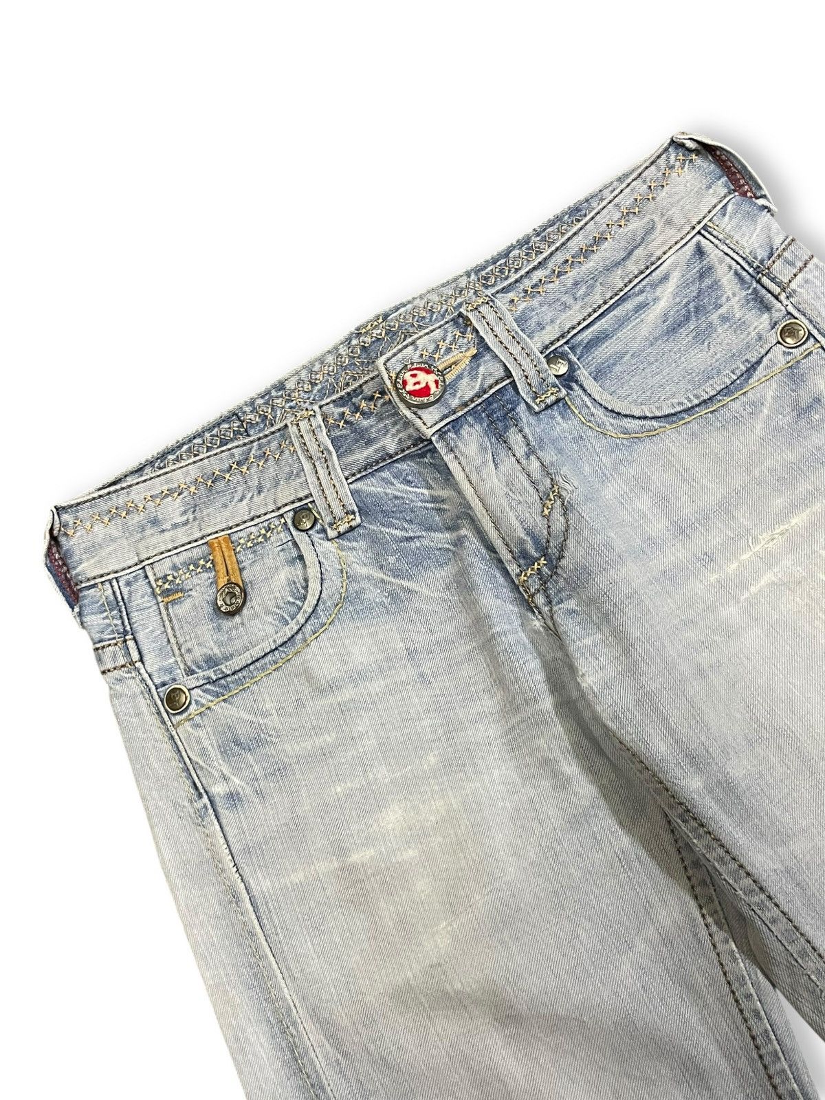 Edwin Vintage Edwin Blue Strip Buckle Back Blue Washed Jeans Size 30" / US 8 / IT 44 - 2 Thumbnail