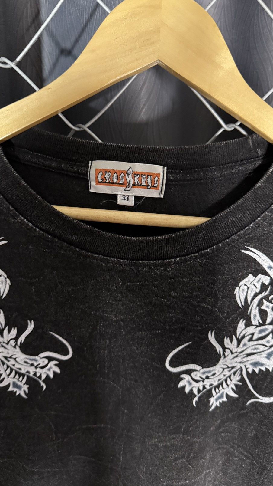 Vintage VINTAGE CROSSKEYS DOUBLE DRAGON ACID WASH LONG SLEEVE TSHIRT Size US L / EU 52-54 / 3 - 8 Thumbnail