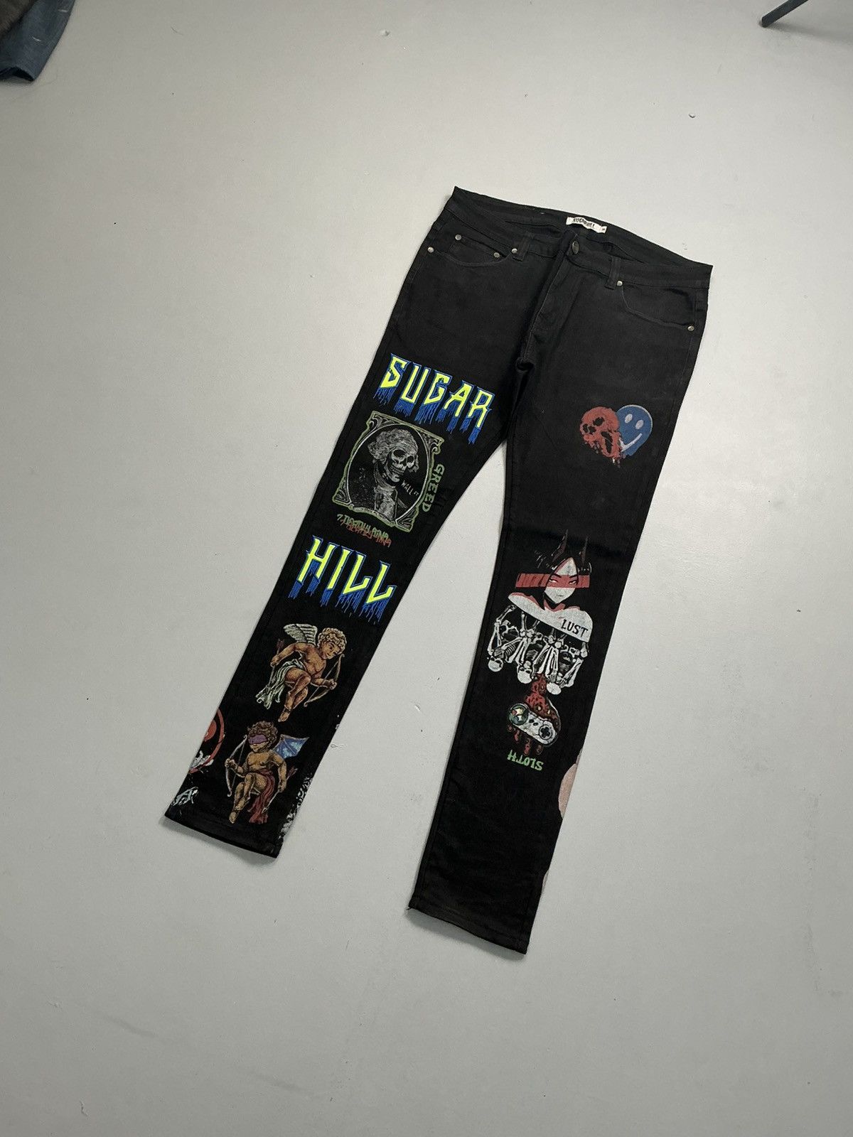 Designer Vintage sugarhills crazy prints denim Size US 38 / EU 54 - 2 Thumbnail
