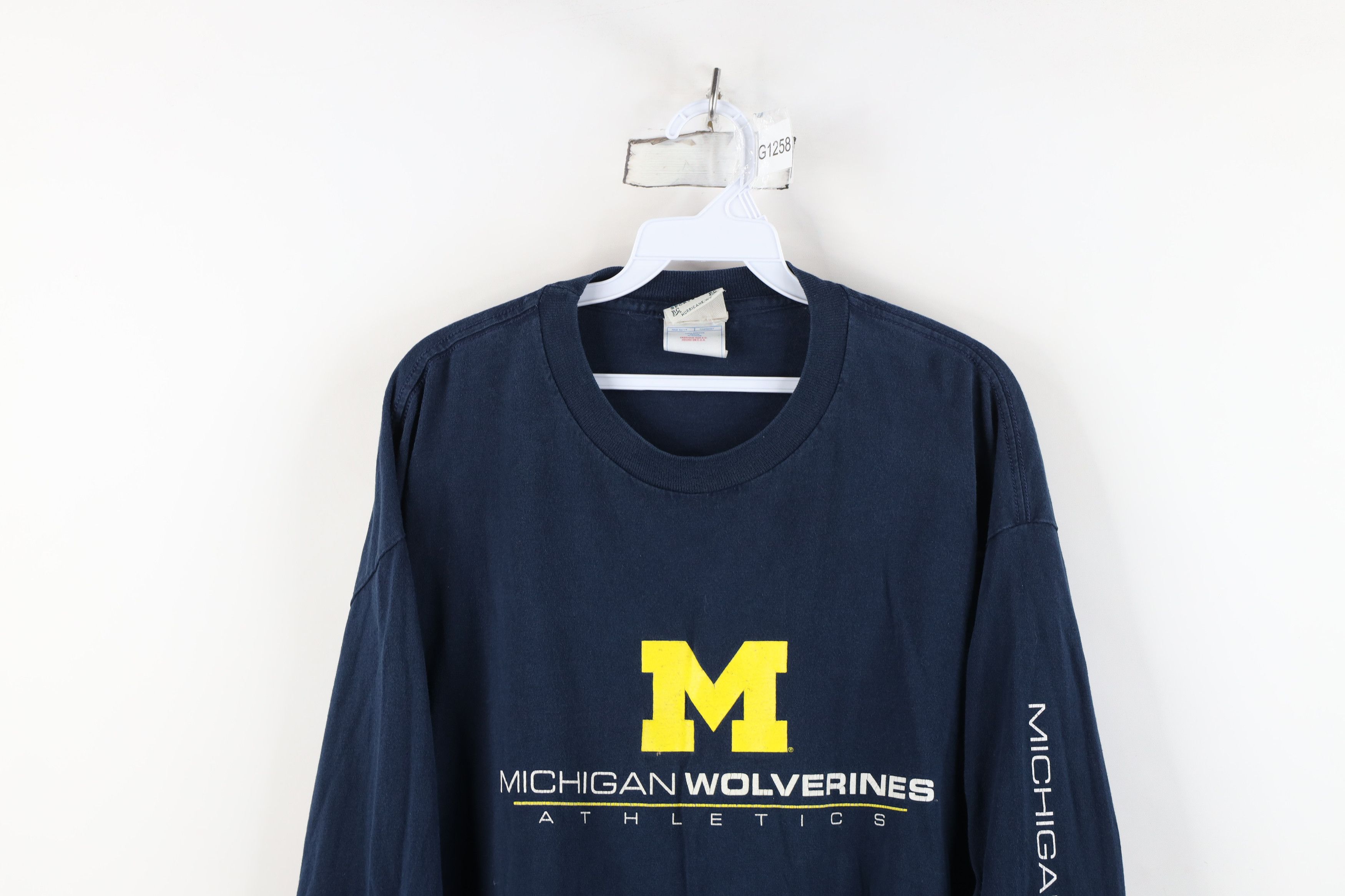 Vintage Vintage 90s University of Michigan Long Sleeve T-Shirt USA Size US XL / EU 56 / 4 - 2 Thumbnail